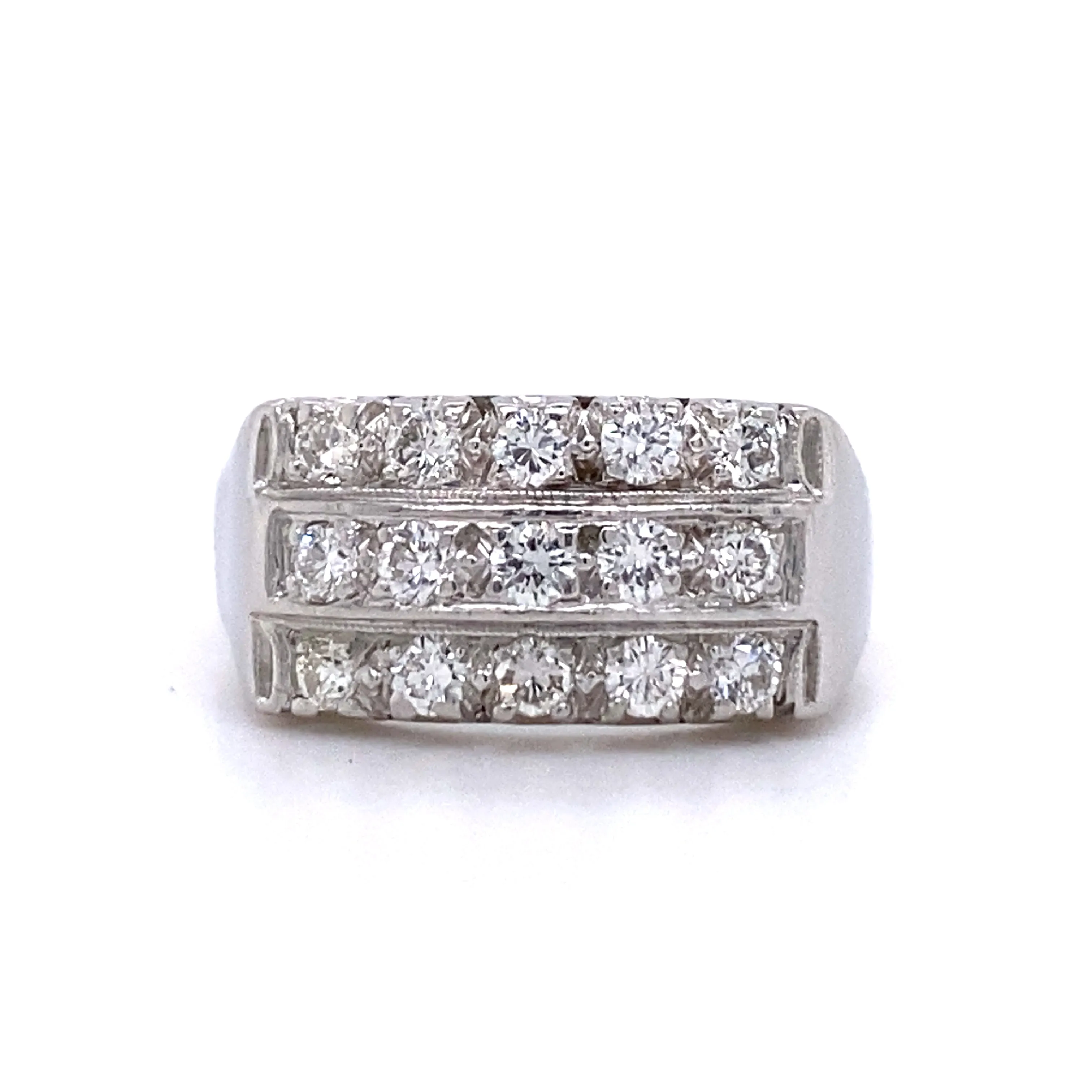 Estate Platinum Vintage Inspired Diamond Band