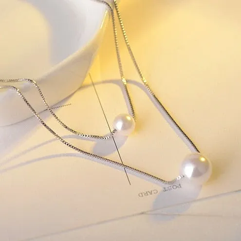 Fashion Jewelry Natural Freshwater Pearl Necklace for Women  in 925 Sterling Silver