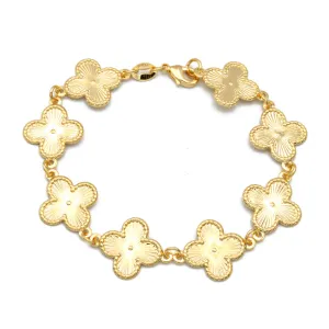 Gold Filled Link Chain Clover Bracelet