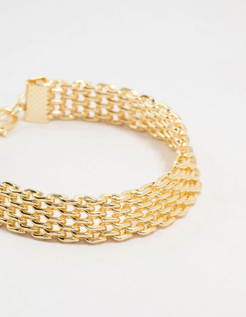 Gold Plated Skinny Mesh Link Bracelet