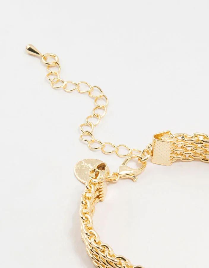 Gold Plated Skinny Mesh Link Bracelet