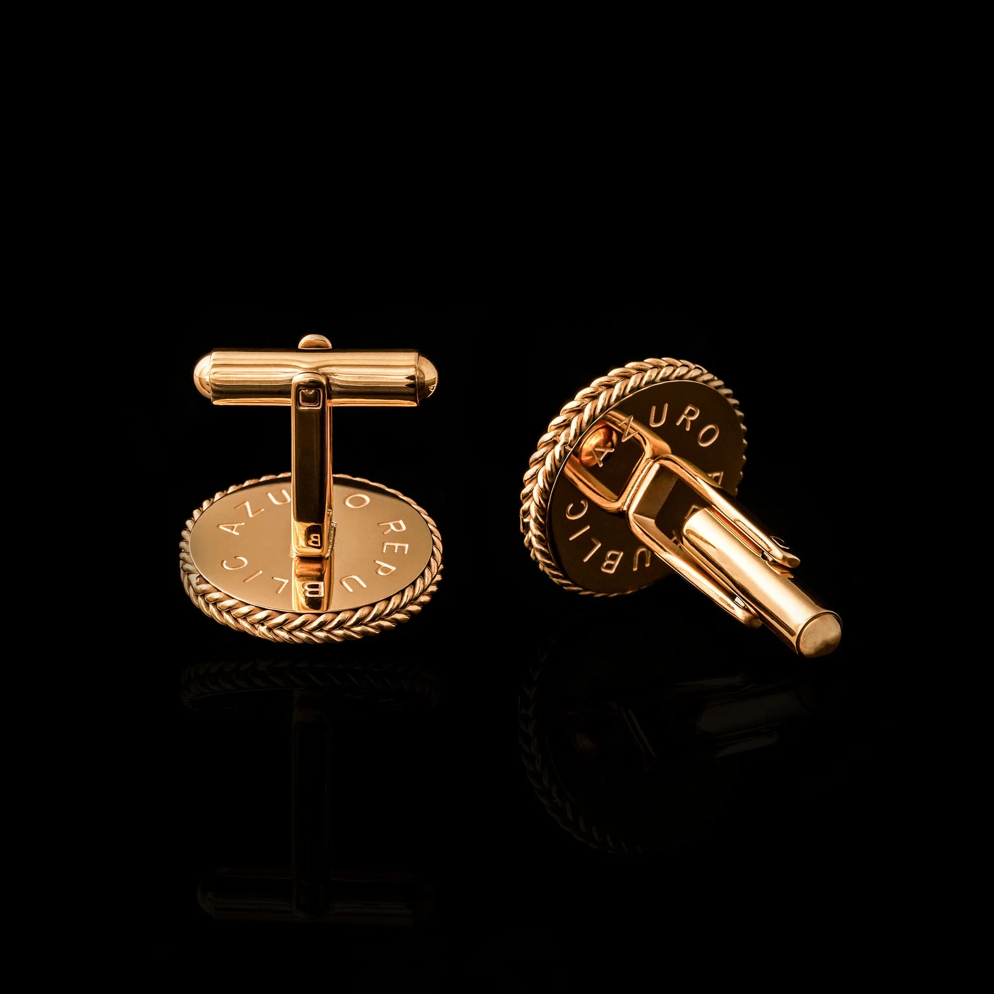 Gold Purple & Orange Copper Turquoise Leaf Cufflinks