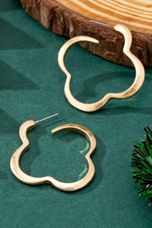 Golden Clover Hoop Earrings