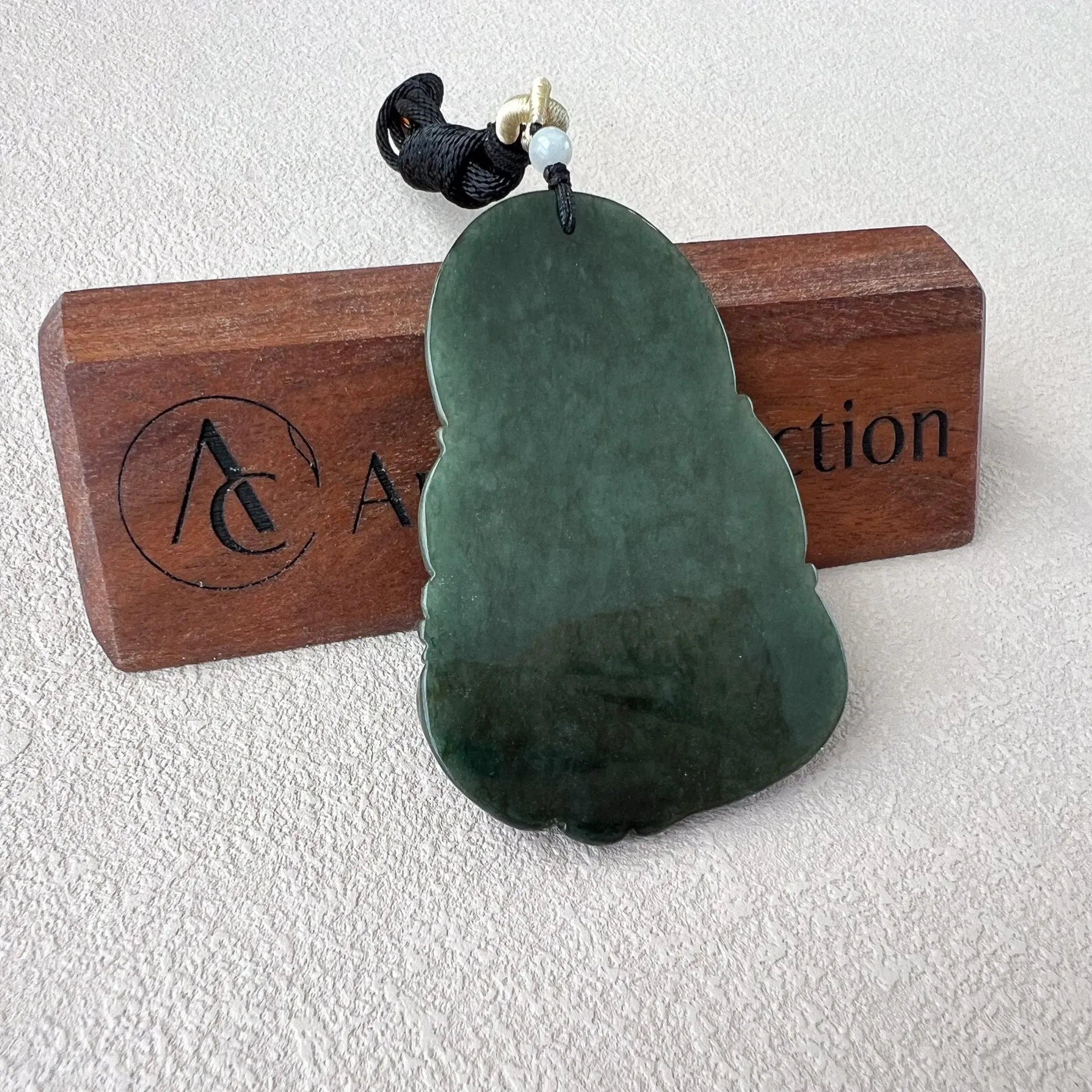 Green Jadeite Jade Samantabhadra Buddha Pendant, Pu Xian, Phổ Hiền Bồ Tát, Buddha with elephant,普贤 Pendant Necklace, YJ-0422-0389325