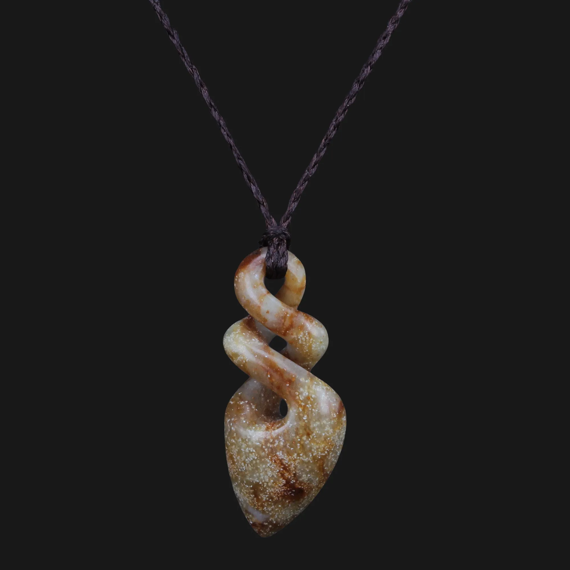 Handmade Brown Jade Necklace - Personalized Gift for Someone Special. One-of-a-Kind Piece with Beautiful Carvings Cherished Memory