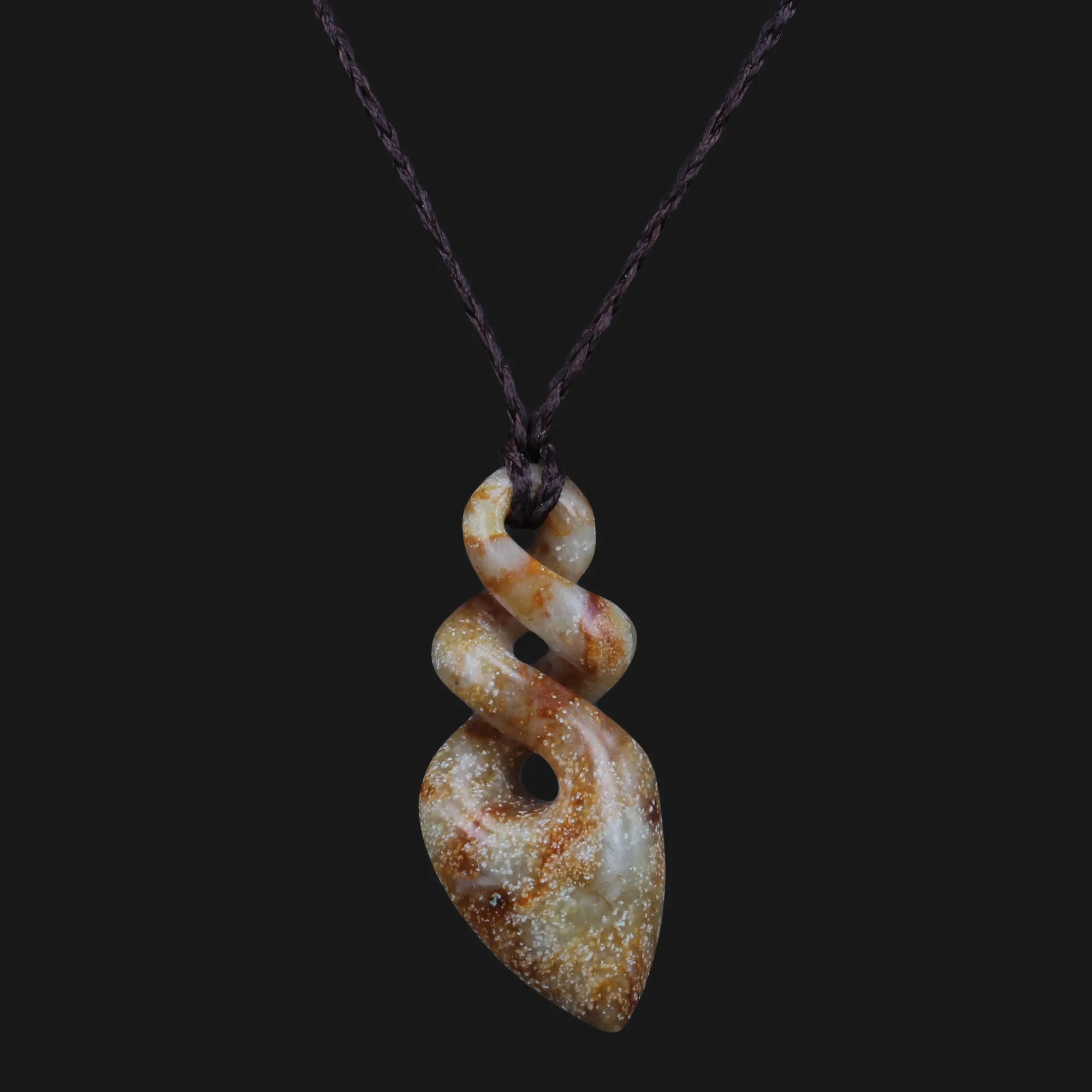 Handmade Brown Jade Necklace - Personalized Gift for Someone Special. One-of-a-Kind Piece with Beautiful Carvings Cherished Memory