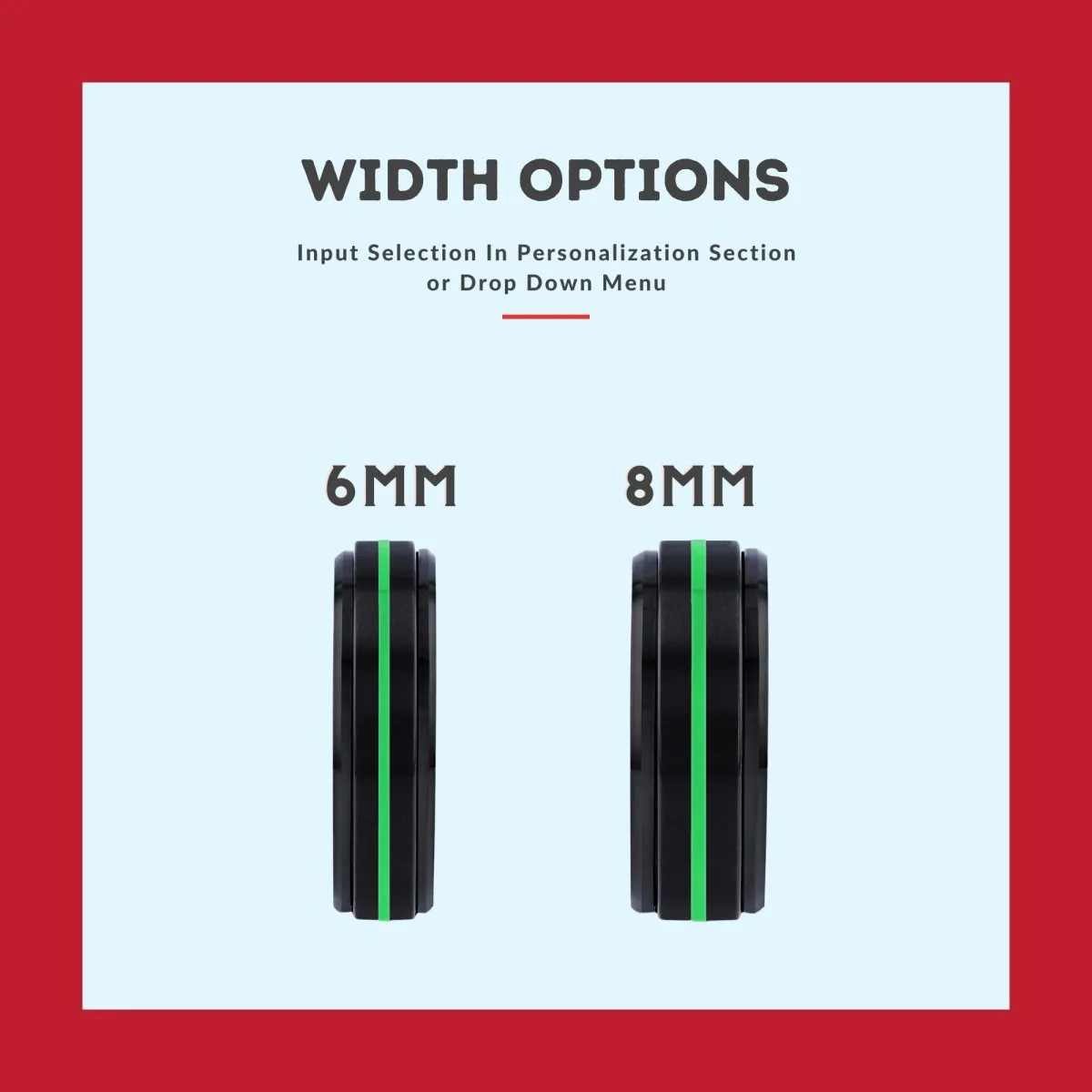 HAYWARD | Wenge Wood, Black Tungsten Ring, Green Groove, Stepped Edge