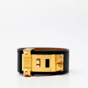 Hermes Noir Epsom Collier De Chien 24 Bracelet