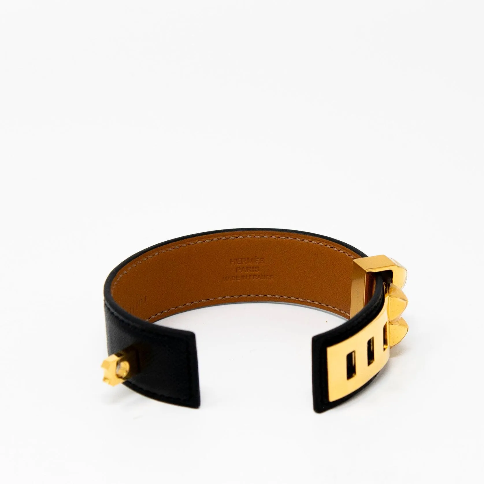 Hermes Noir Epsom Collier De Chien 24 Bracelet