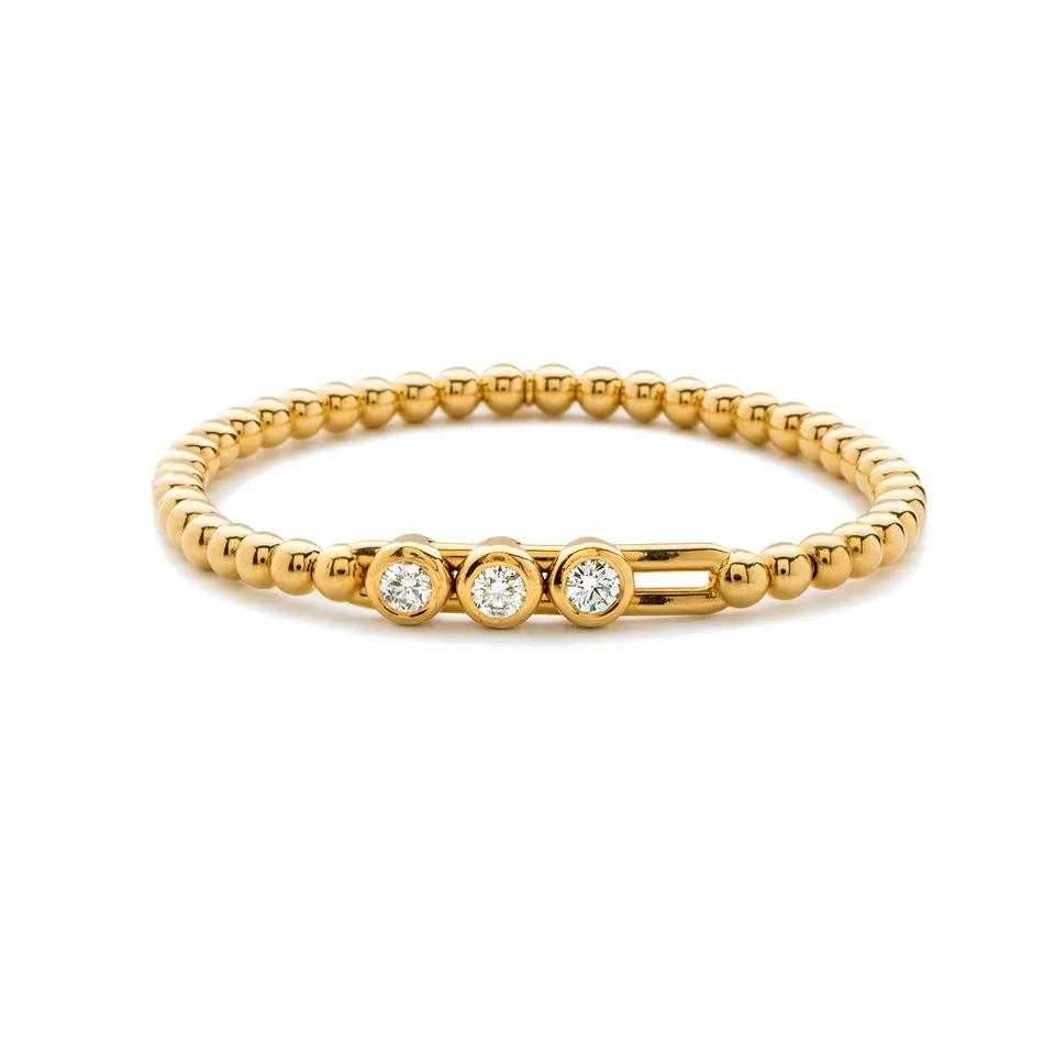 Hulchi Belluni 18K Yellow Gold Diamond Stretch Bracelet
