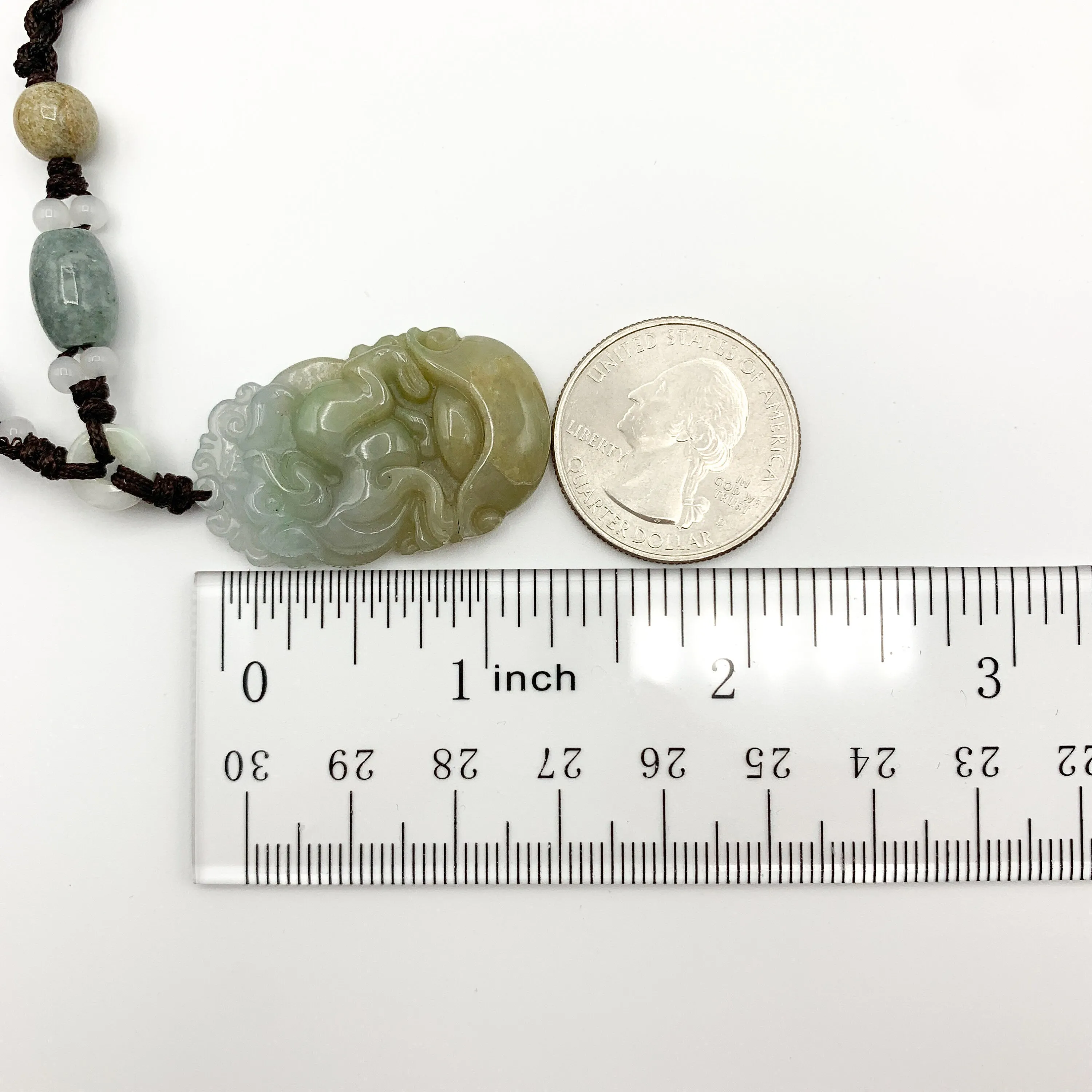 Jadeite Jade Dog Chinese Zodiac Hand Carved Red Pendant Necklace, YW-0110-1647127281