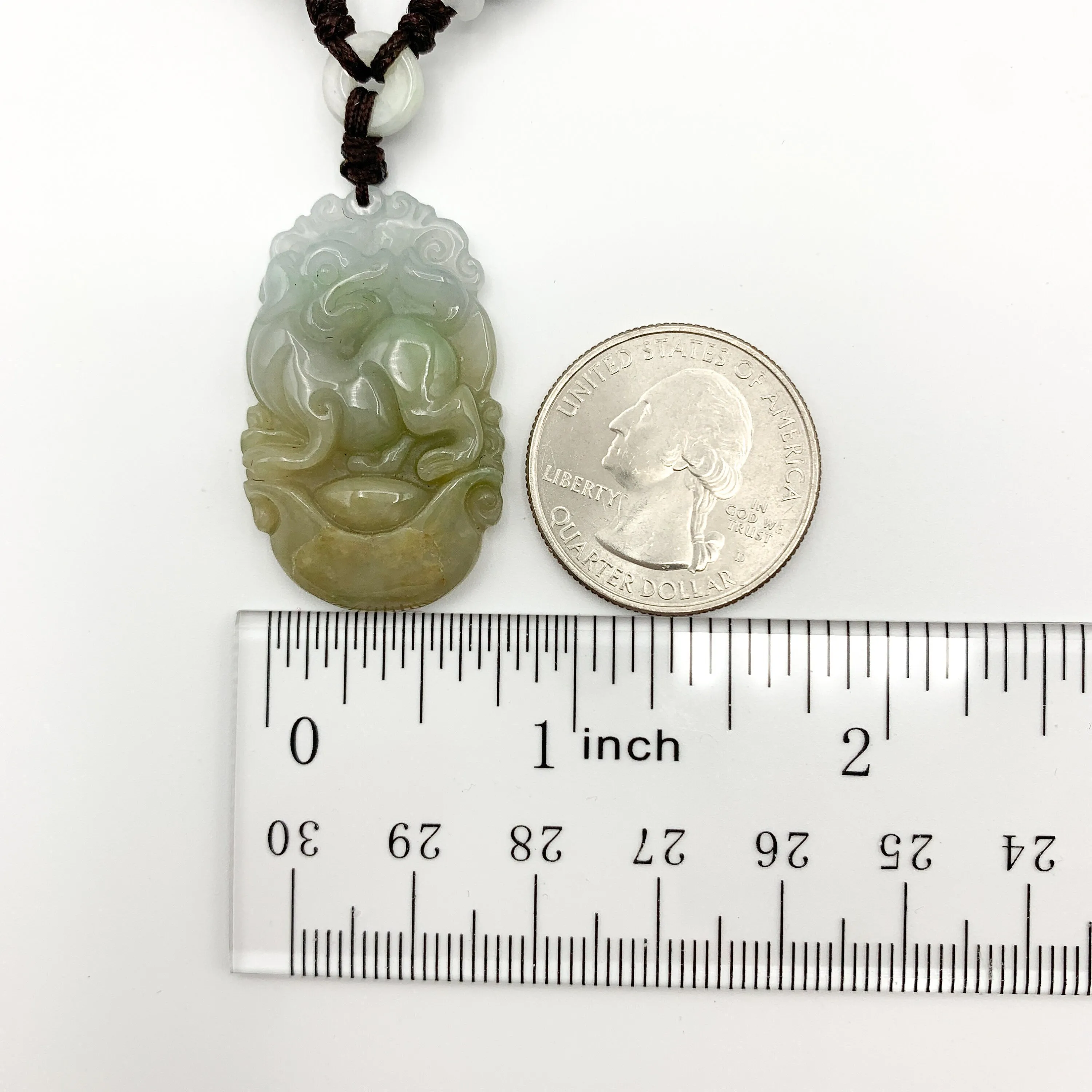 Jadeite Jade Dog Chinese Zodiac Hand Carved Red Pendant Necklace, YW-0110-1647127281