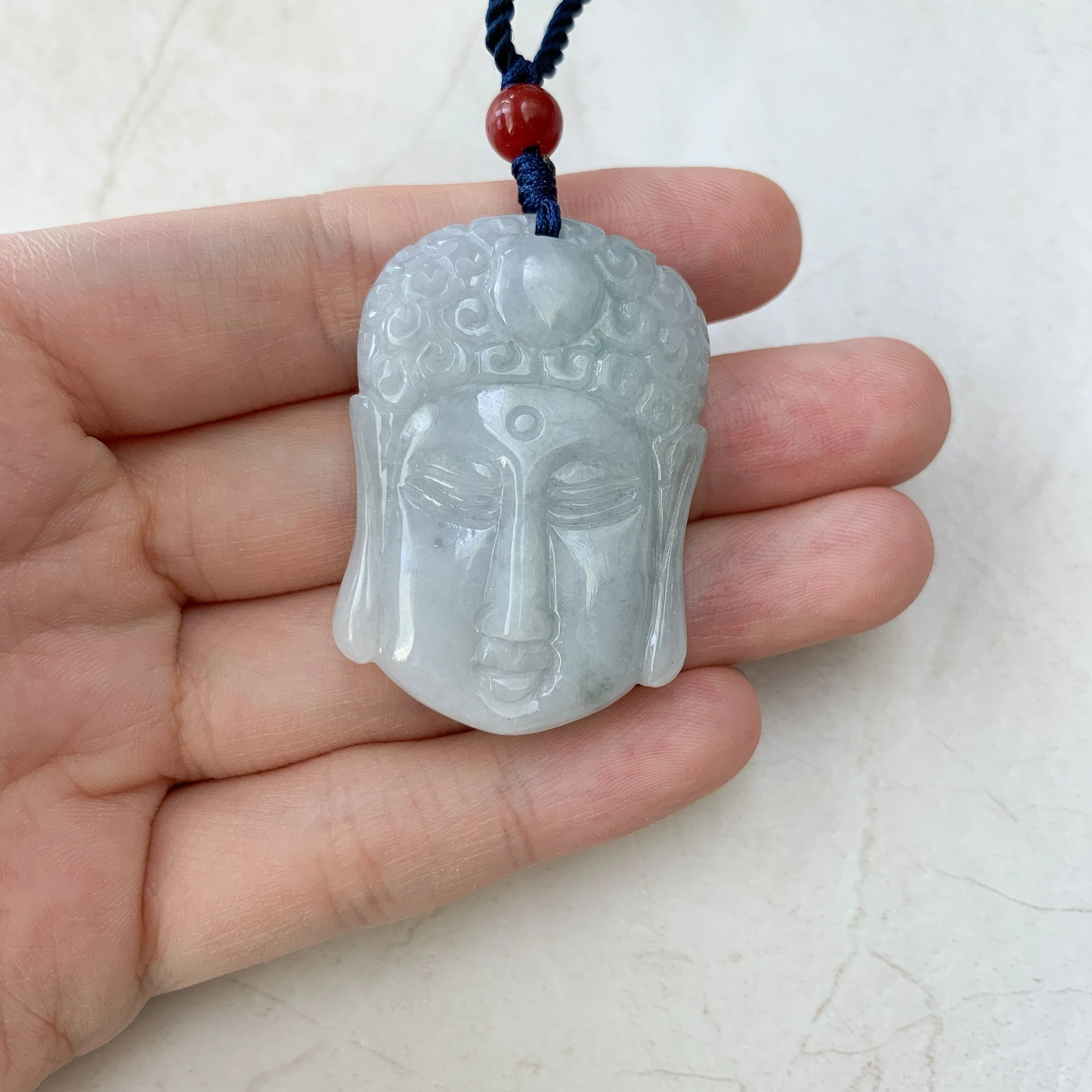 Jadeite Jade Double Face Buddha Carved Pendant Amida Amitabha Buddha, YW-0110-1646516094