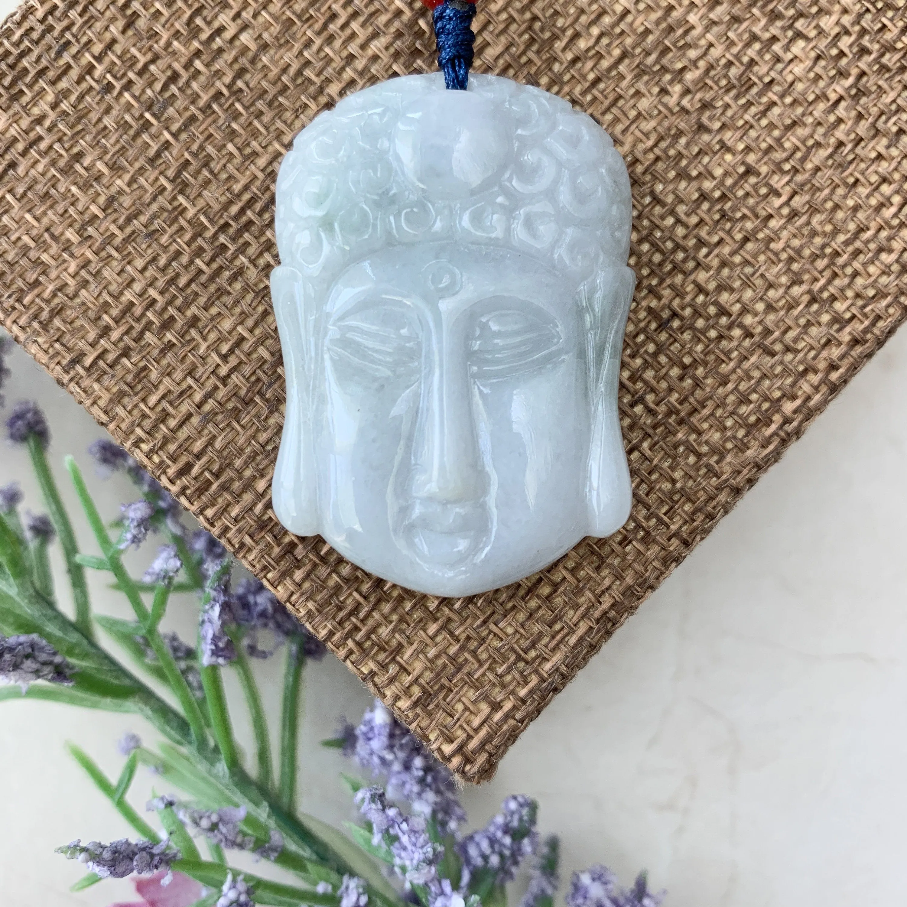 Jadeite Jade Double Face Buddha Carved Pendant Amida Amitabha Buddha, YW-0110-1646516094