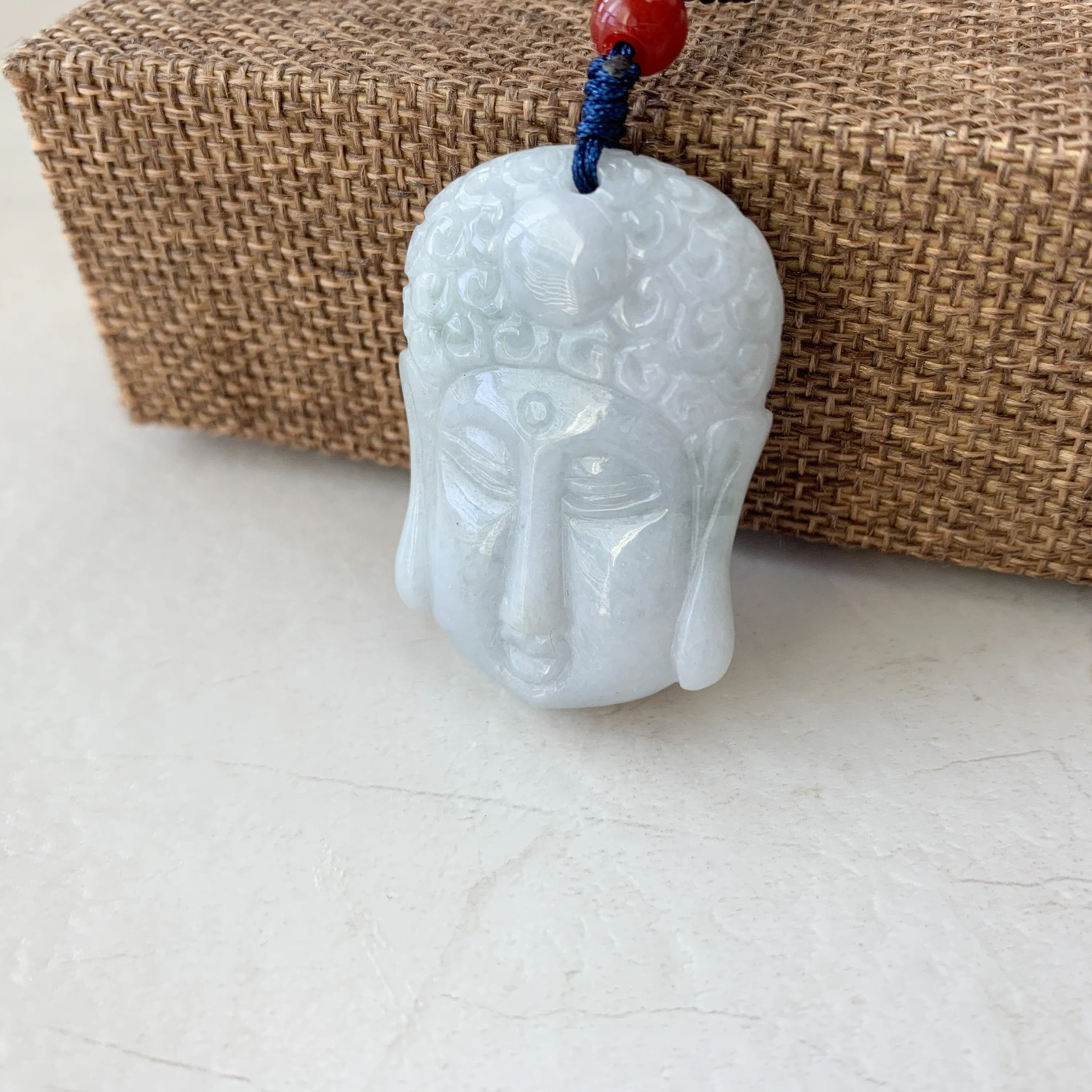 Jadeite Jade Double Face Buddha Carved Pendant Amida Amitabha Buddha, YW-0110-1646516094