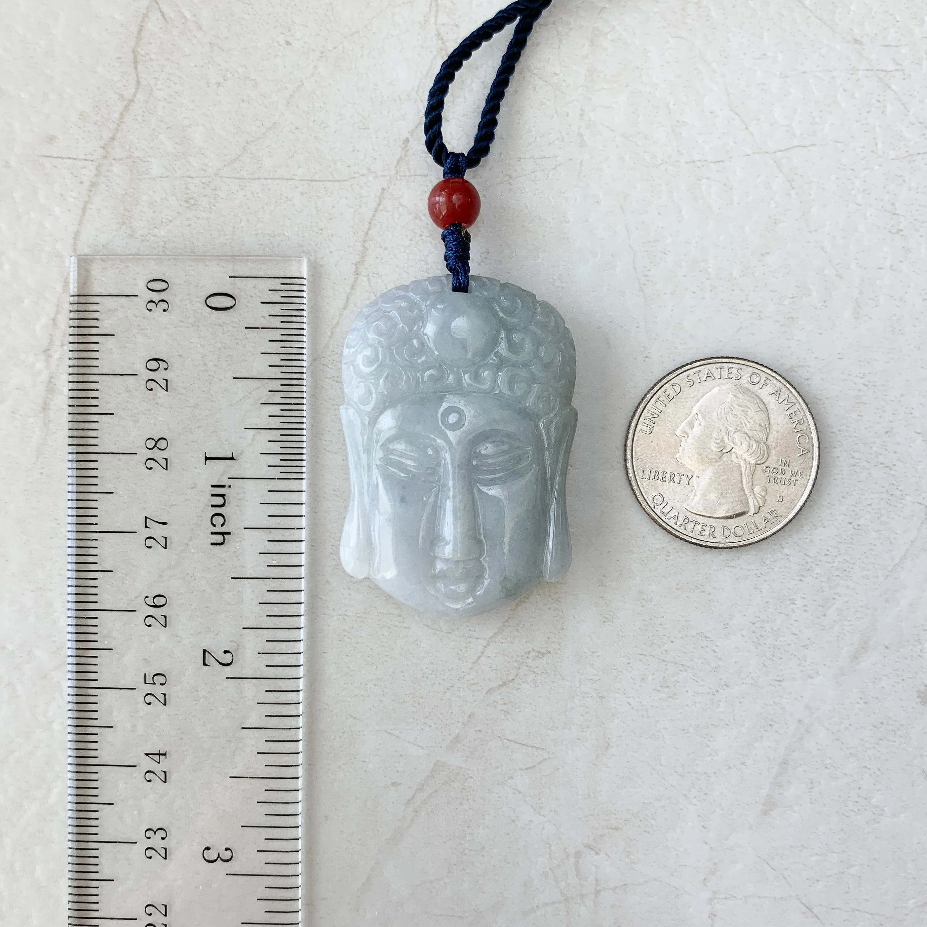 Jadeite Jade Double Face Buddha Carved Pendant Amida Amitabha Buddha, YW-0110-1646516094