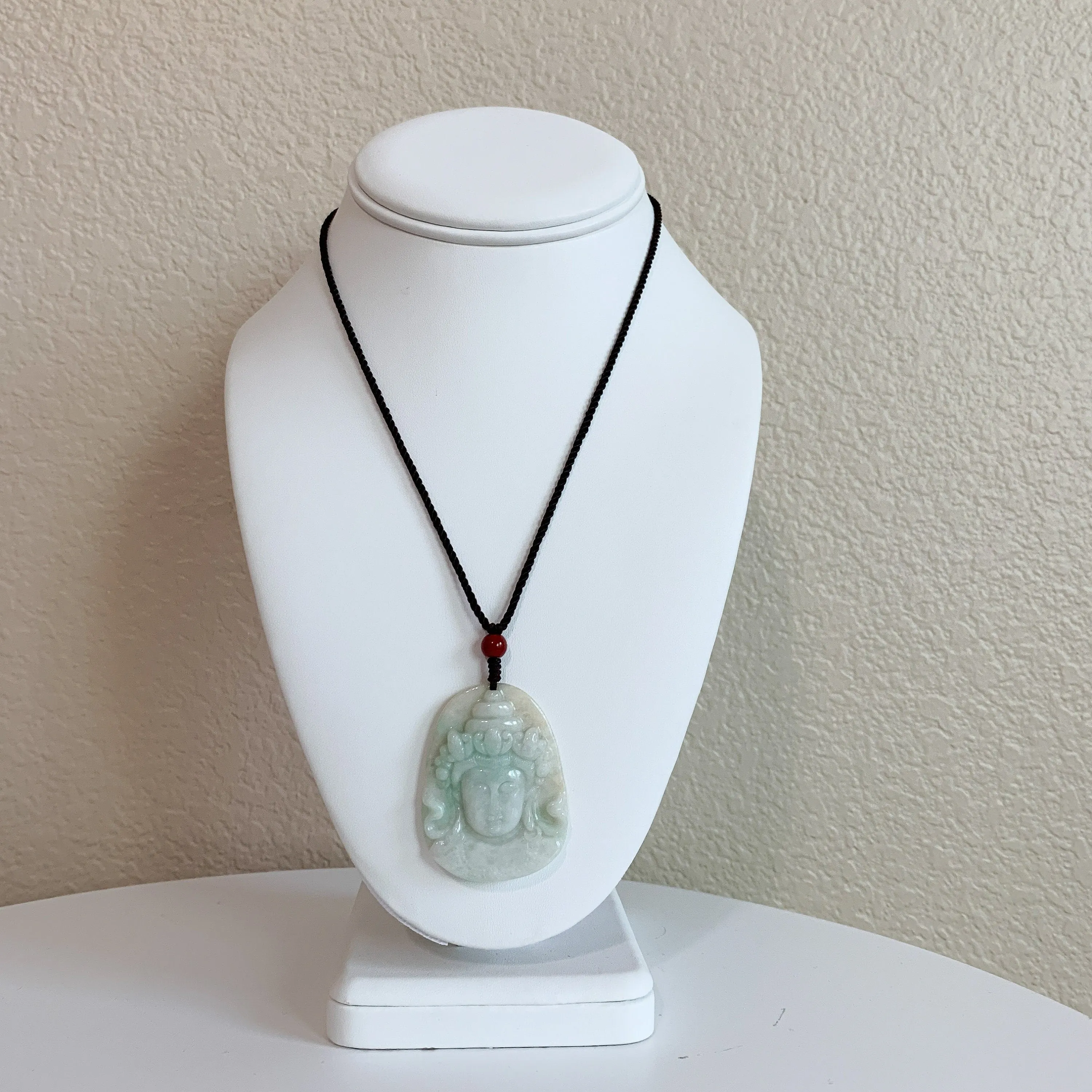 Jadeite Jade Guan Yin Head Carved Pendant, YW-0110-1647066074