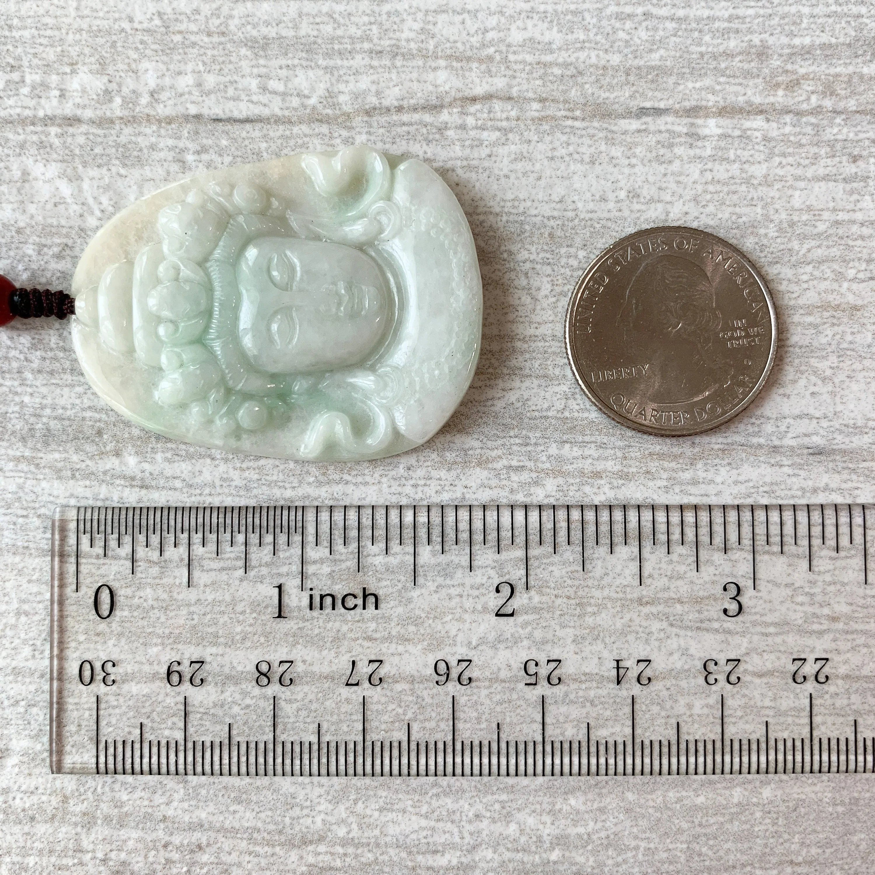 Jadeite Jade Guan Yin Head Carved Pendant, YW-0110-1647066074