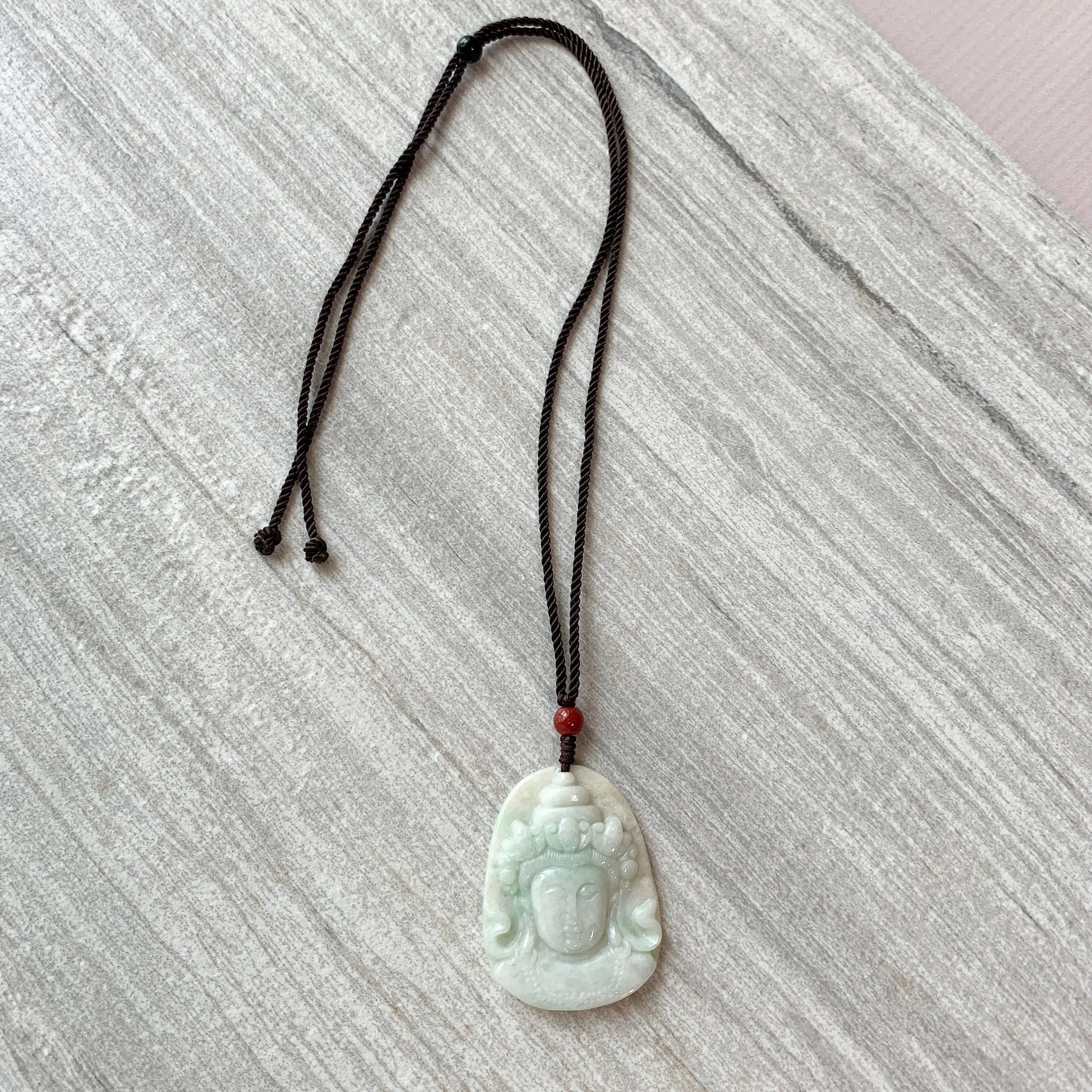 Jadeite Jade Guan Yin Head Carved Pendant, YW-0110-1647066074