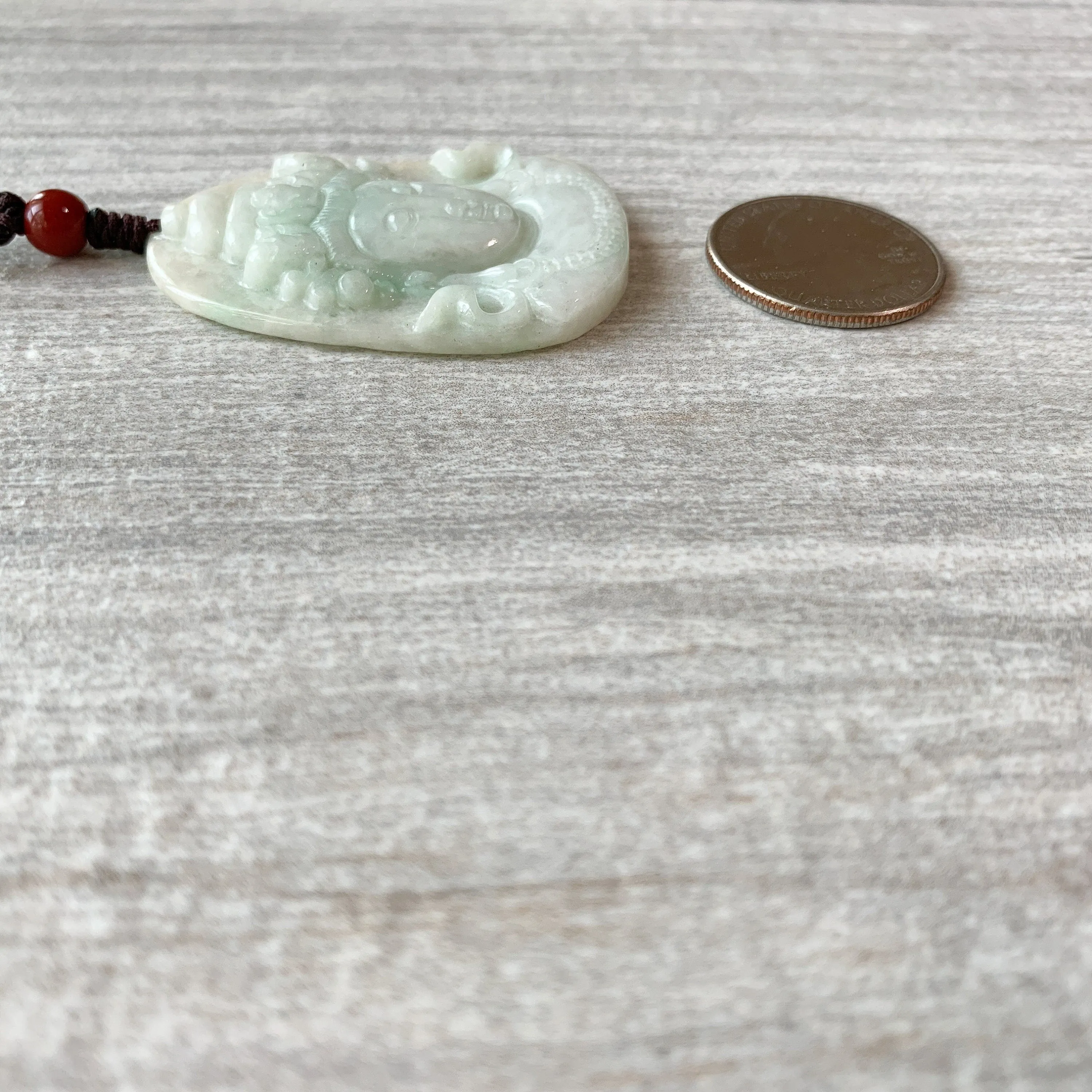 Jadeite Jade Guan Yin Head Carved Pendant, YW-0110-1647066074