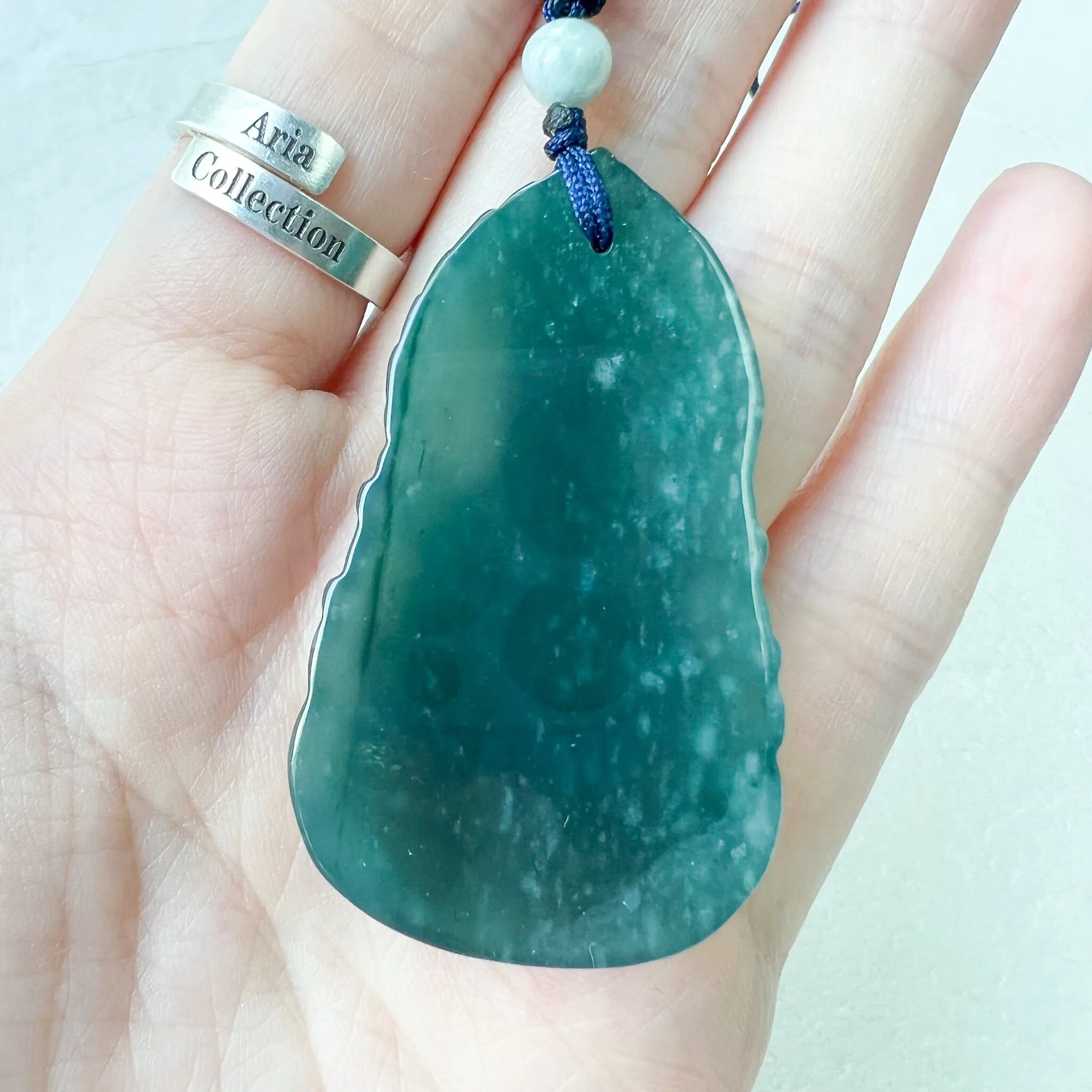 Jadeite Jade Guan Yin Kwan Yin Avalokitesvara Semi-Translucent Carved Pendant Necklace, ZYF-0622-1660944269