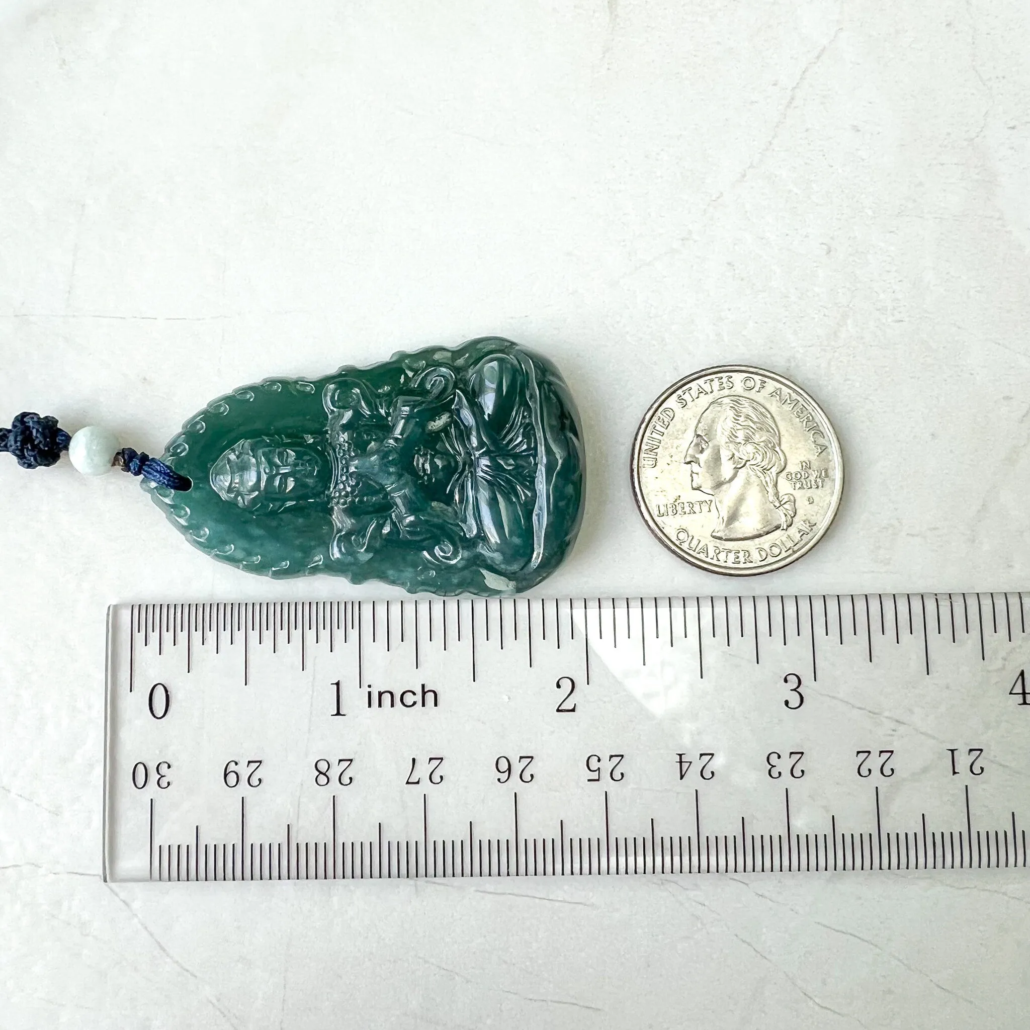 Jadeite Jade Guan Yin Kwan Yin Avalokitesvara Semi-Translucent Carved Pendant Necklace, ZYF-0622-1660944269