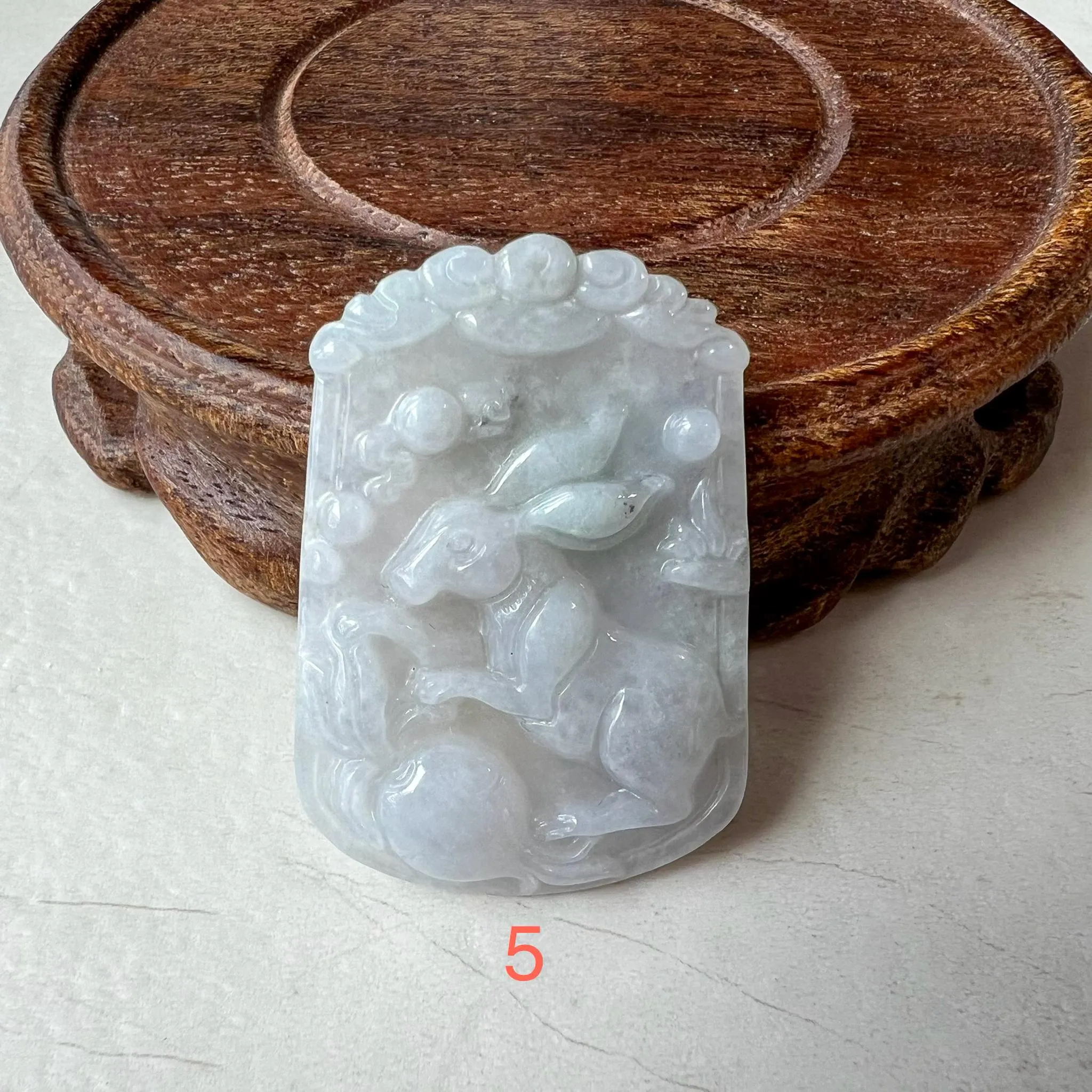 Jadeite Jade Rabbit Pendant, Chinese Zodiac Pendant, LJ-1221-1722575770
