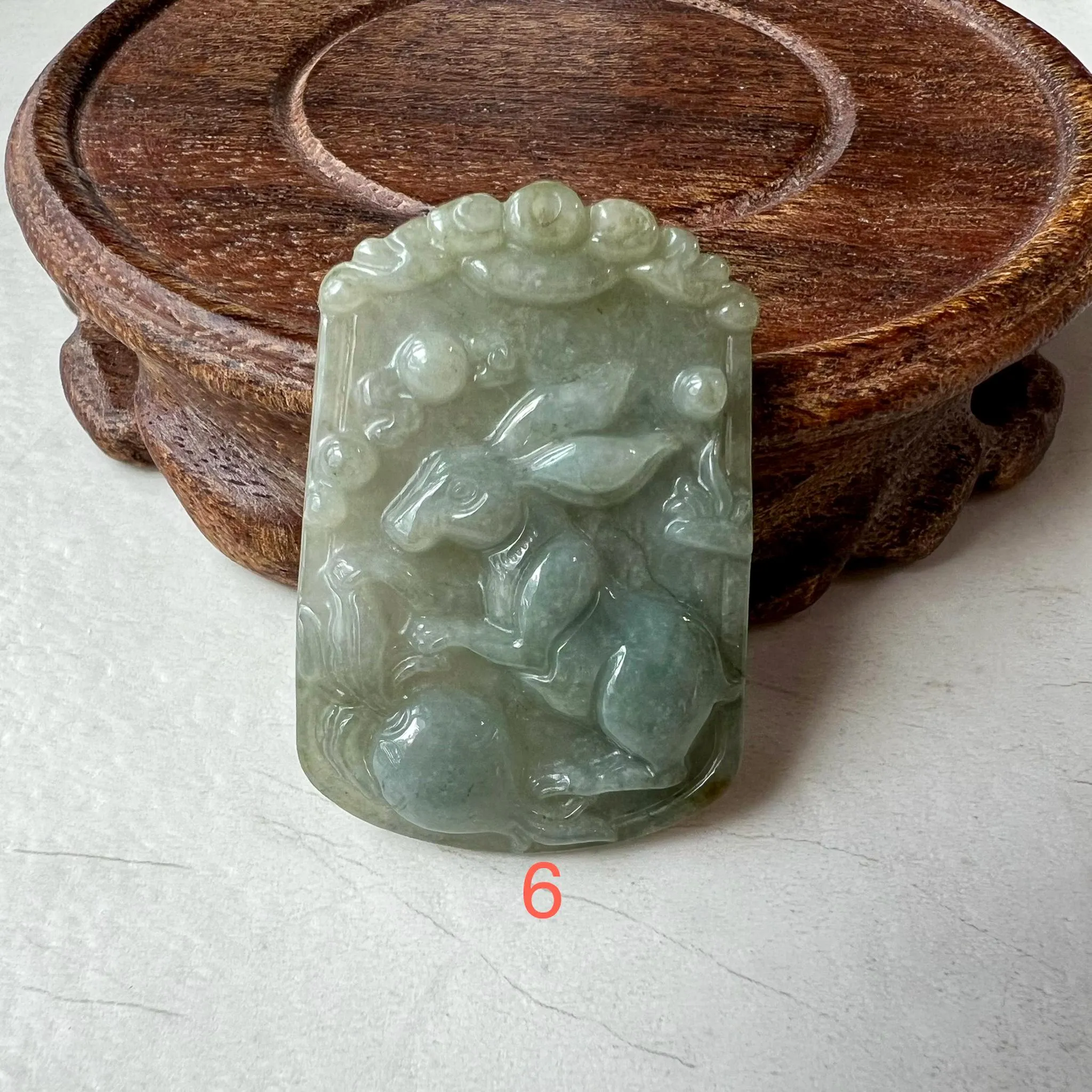 Jadeite Jade Rabbit Pendant, Chinese Zodiac Pendant, LJ-1221-1722575770