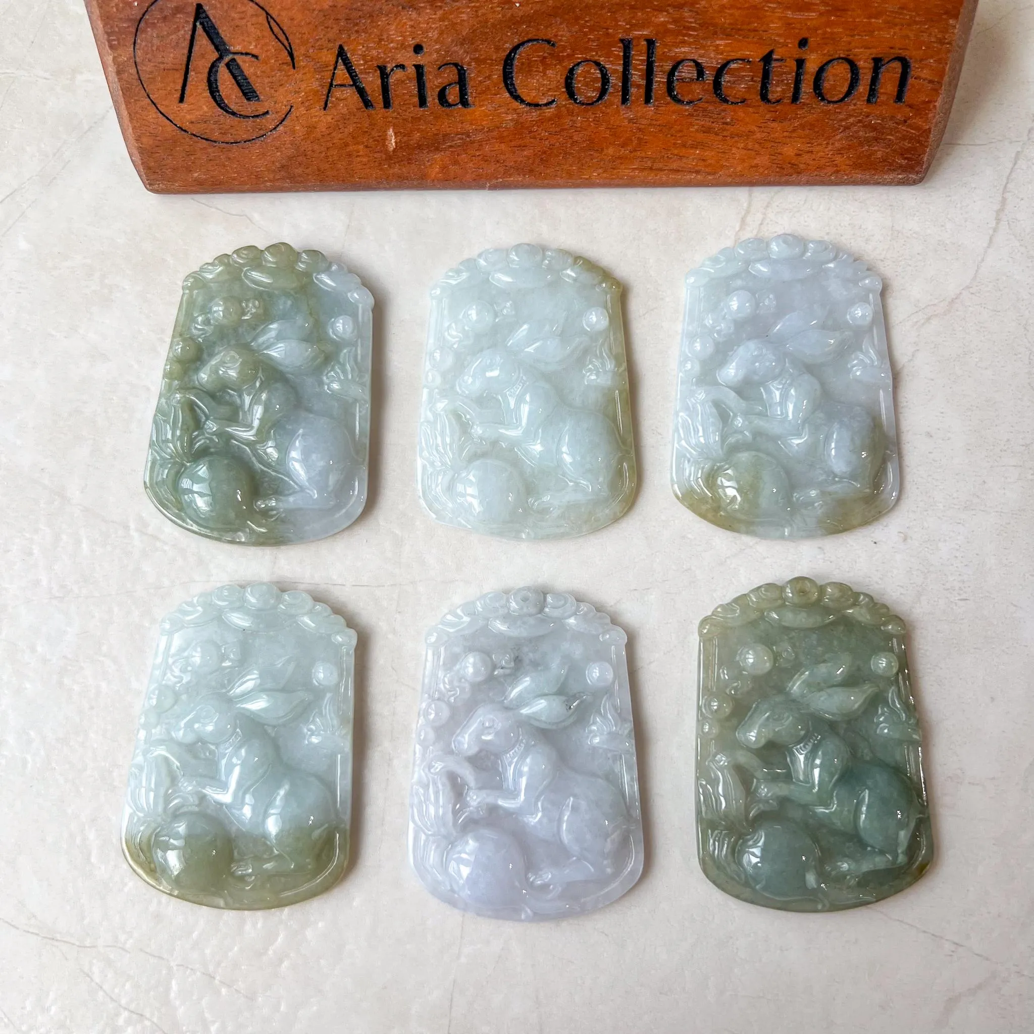 Jadeite Jade Rabbit Pendant, Chinese Zodiac Pendant, LJ-1221-1722575770