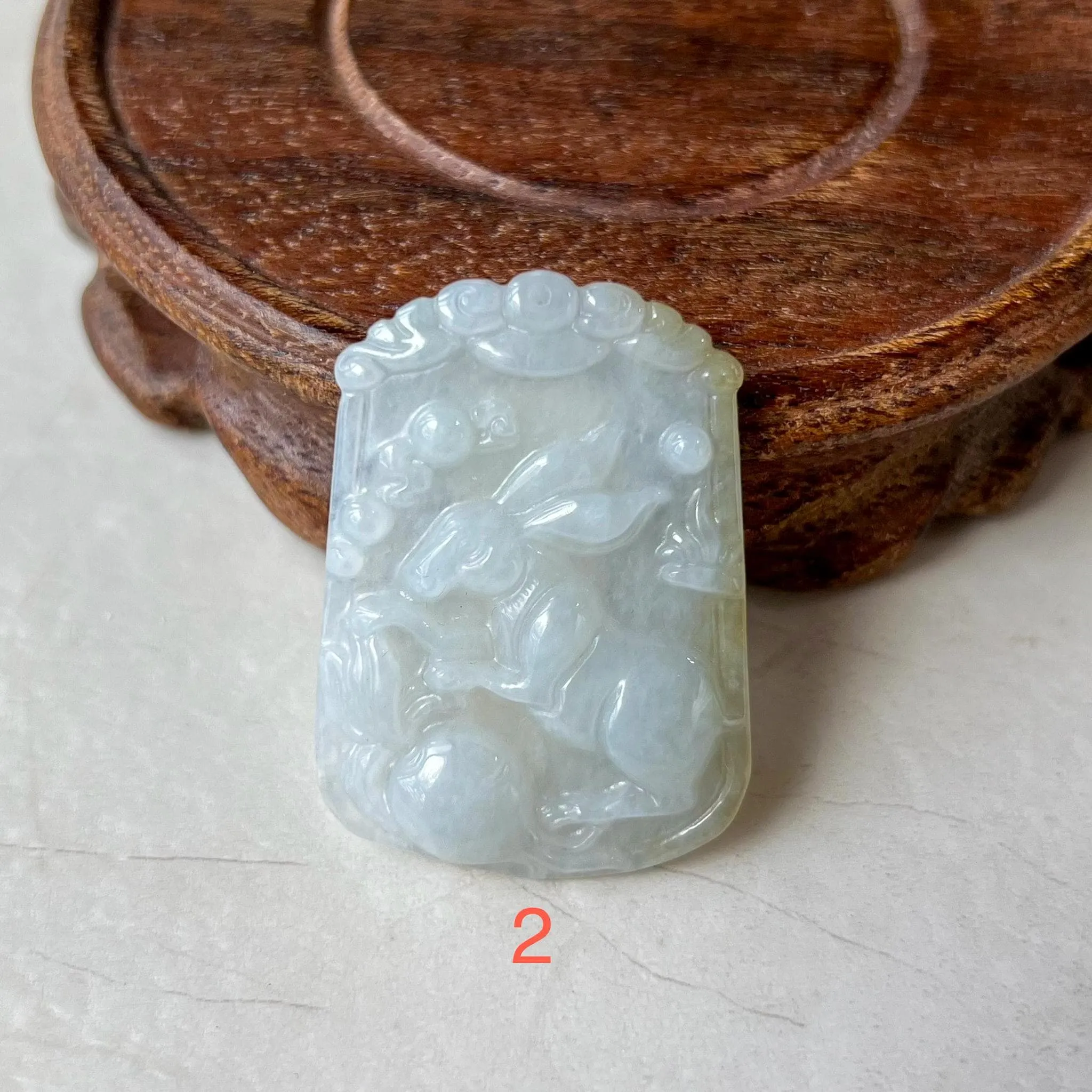 Jadeite Jade Rabbit Pendant, Chinese Zodiac Pendant, LJ-1221-1722575770