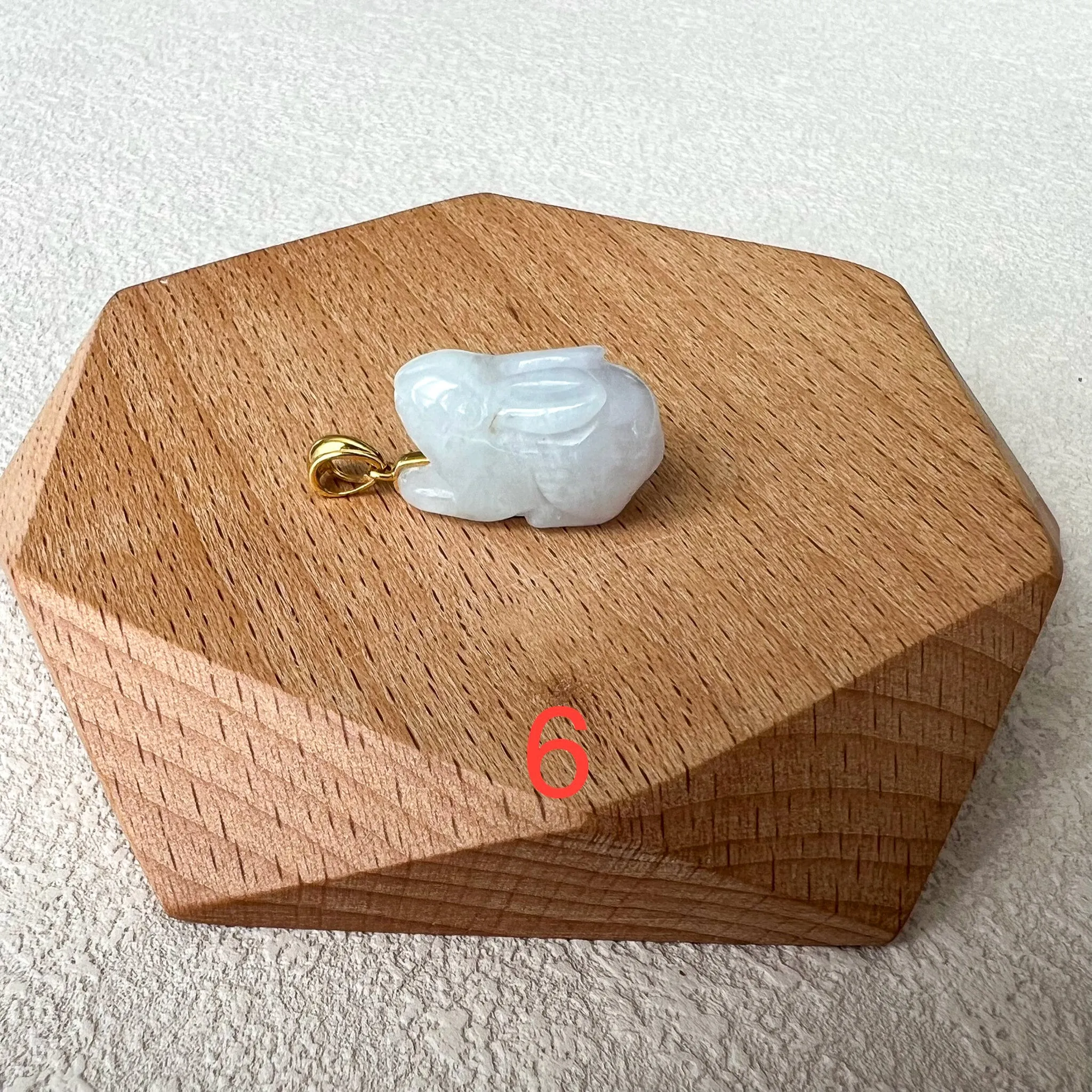 Jadeite Jade Rabbit Pendant with 18K Solid Gold, Set 3, SHWQ-0423-1704949575