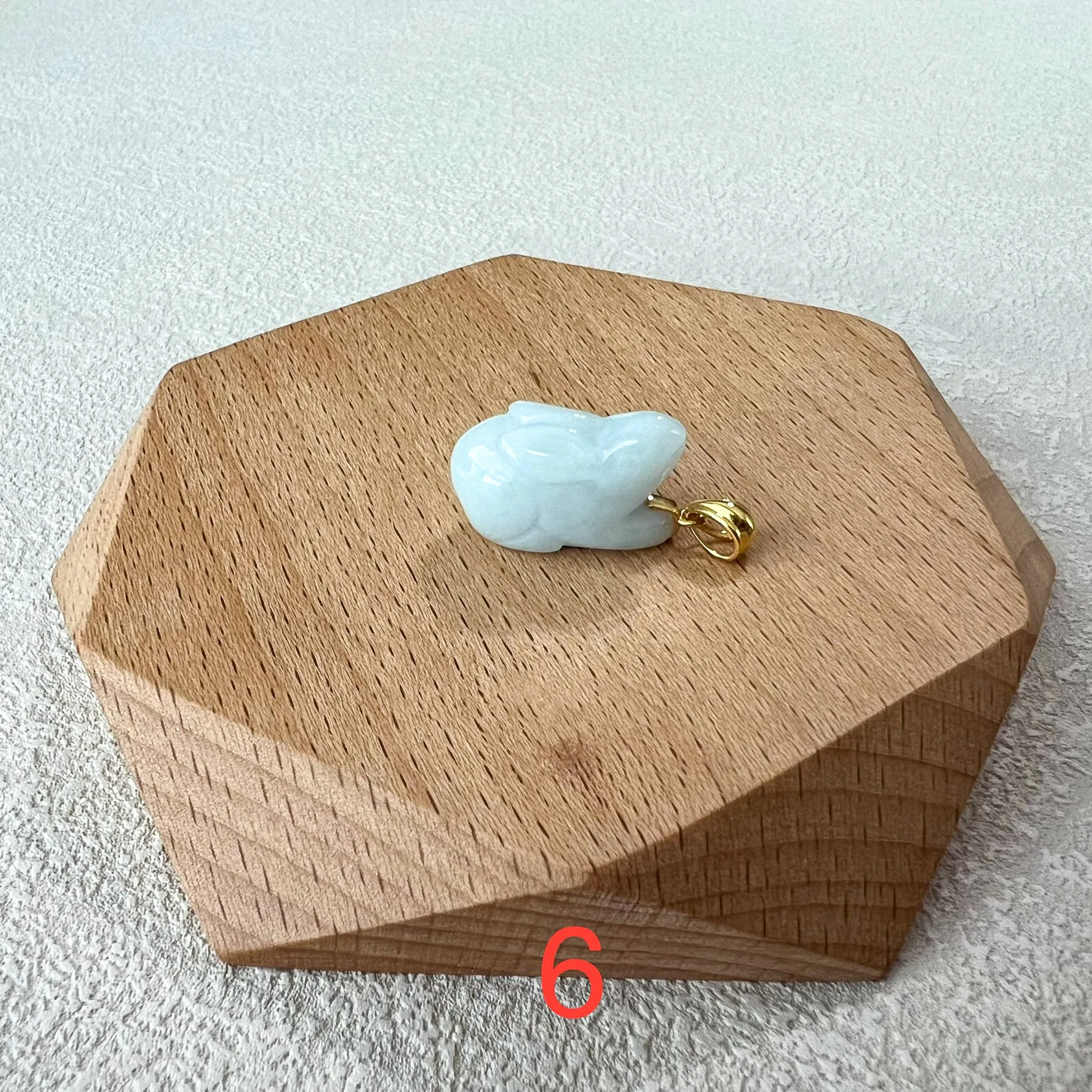 Jadeite Jade Rabbit Pendant with 18K Solid Gold, Set 4, SHWQ-0423-1704951305