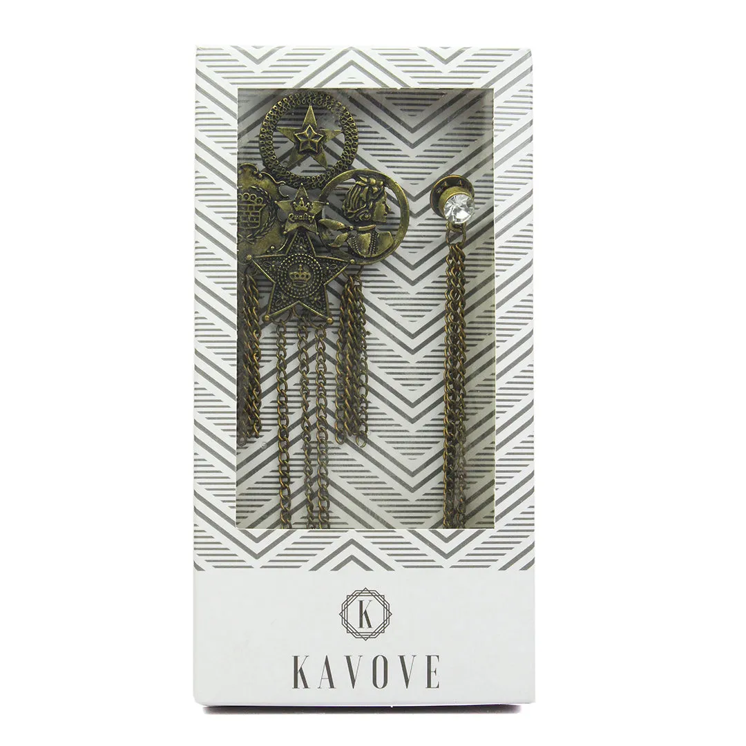 Kavove Starry Crown Carol Basket Brass Colour Brooch