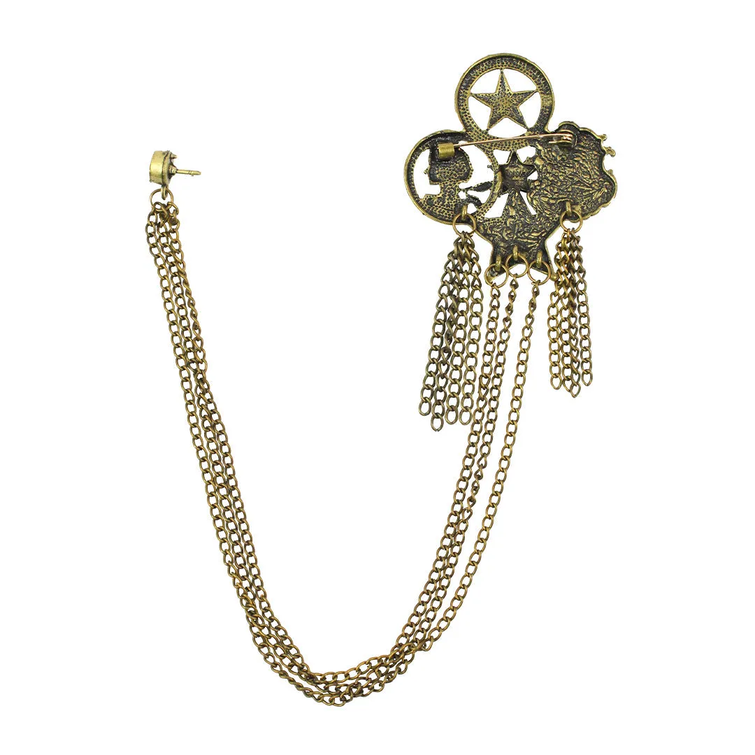 Kavove Starry Crown Carol Basket Brass Colour Brooch