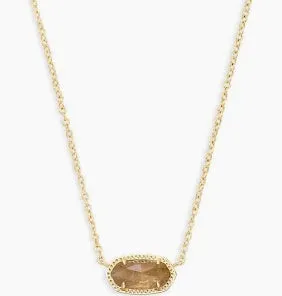 Kendra Scott Elisa Gold Pendant Necklace in Orange Citrine