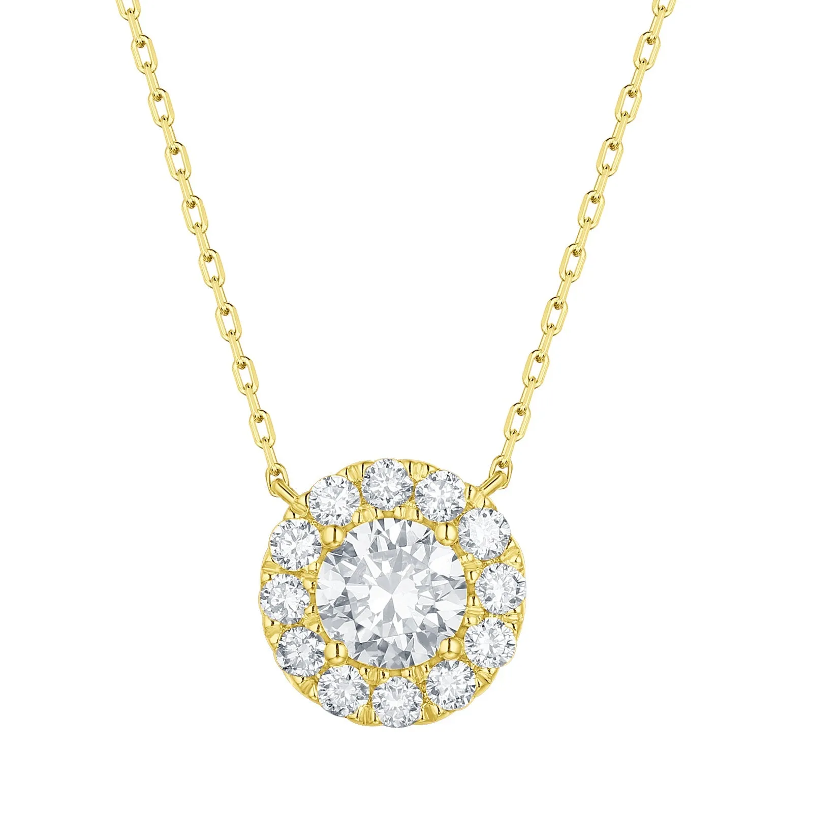 Lab Grown Diamond Halo Necklace (1 ctw)