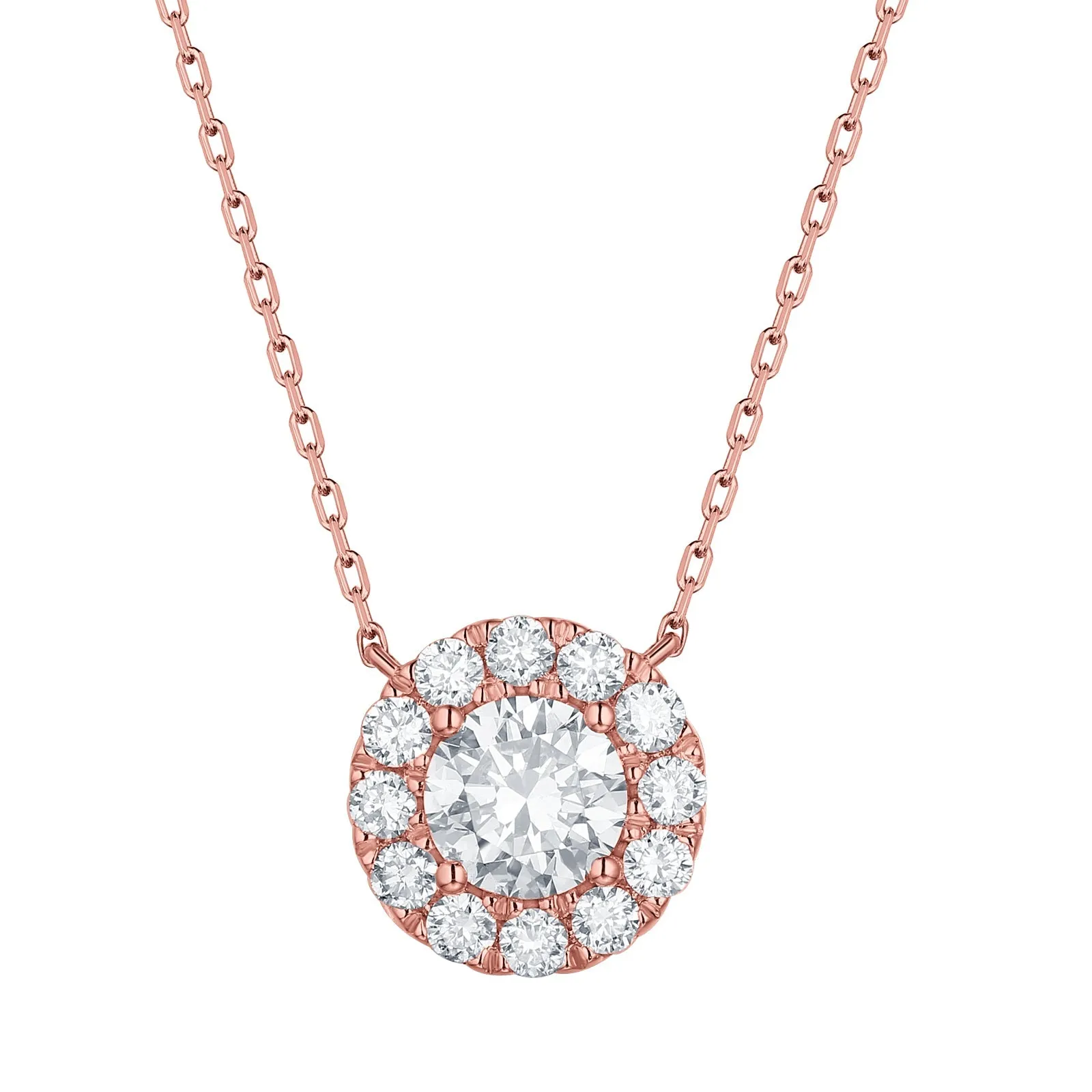 Lab Grown Diamond Halo Necklace (1 ctw)