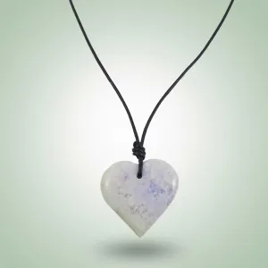 Large Lilac Heart Necklace