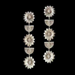 Long Floral Dangling Earring