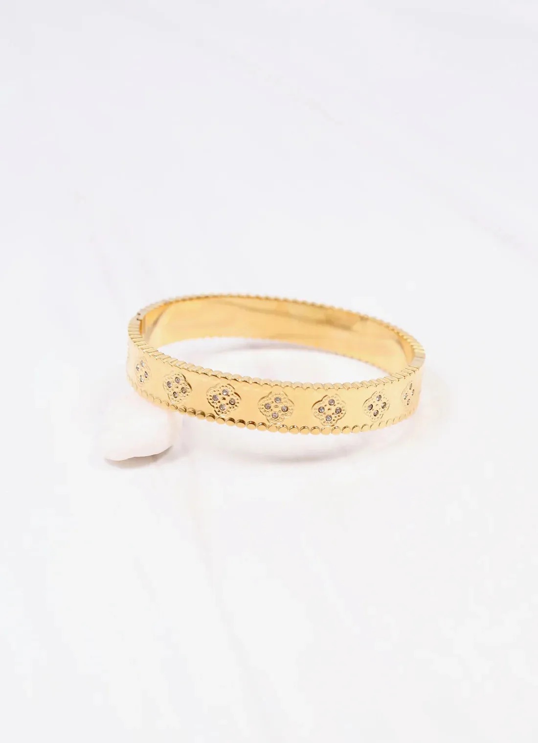 Lune CZ Clover Bracelet GOLD