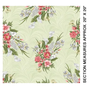 Magnificent Blooms Bouquet -Sage green - from Benartex