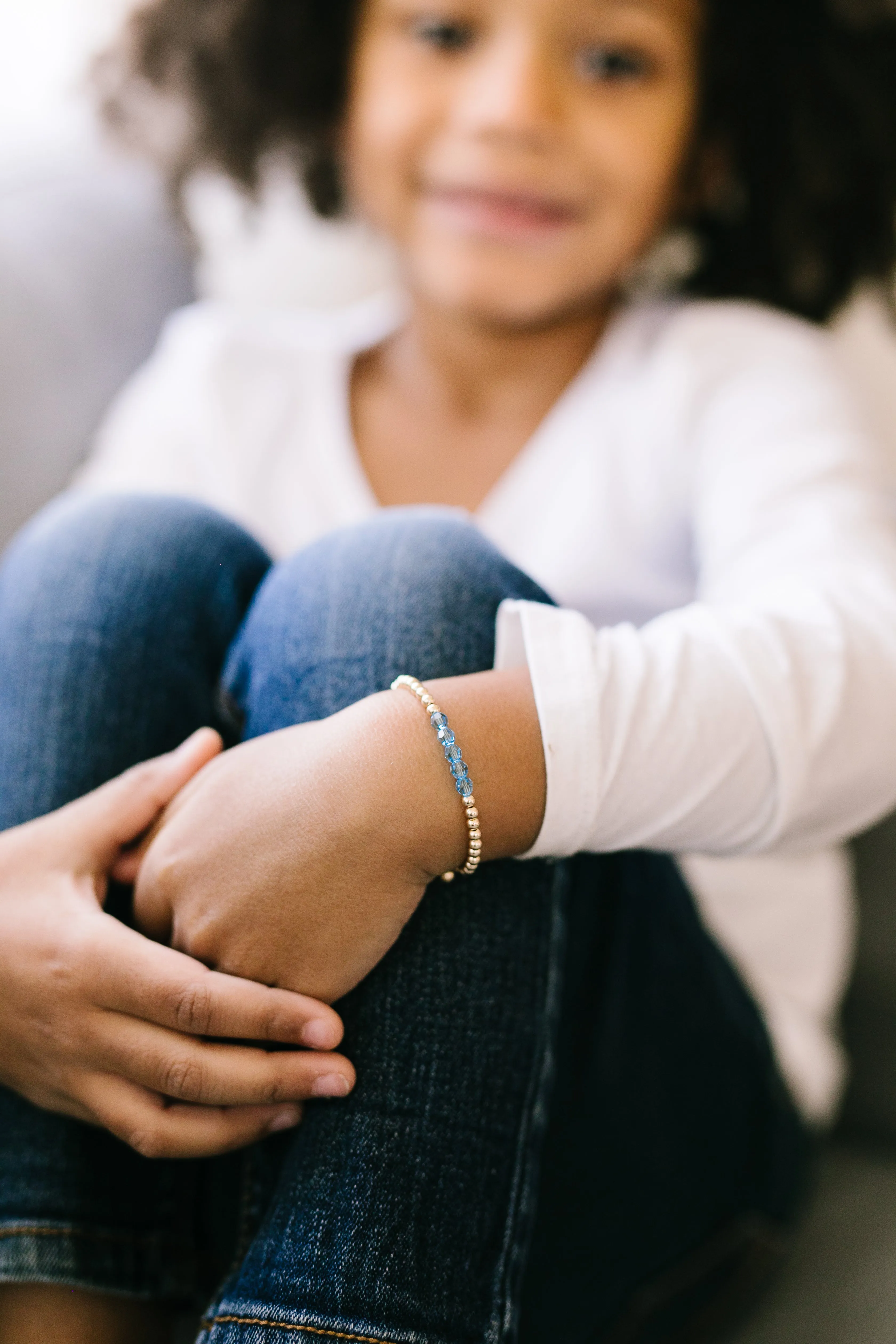 March Birthstone Bracelet (3MM   4MM beads)