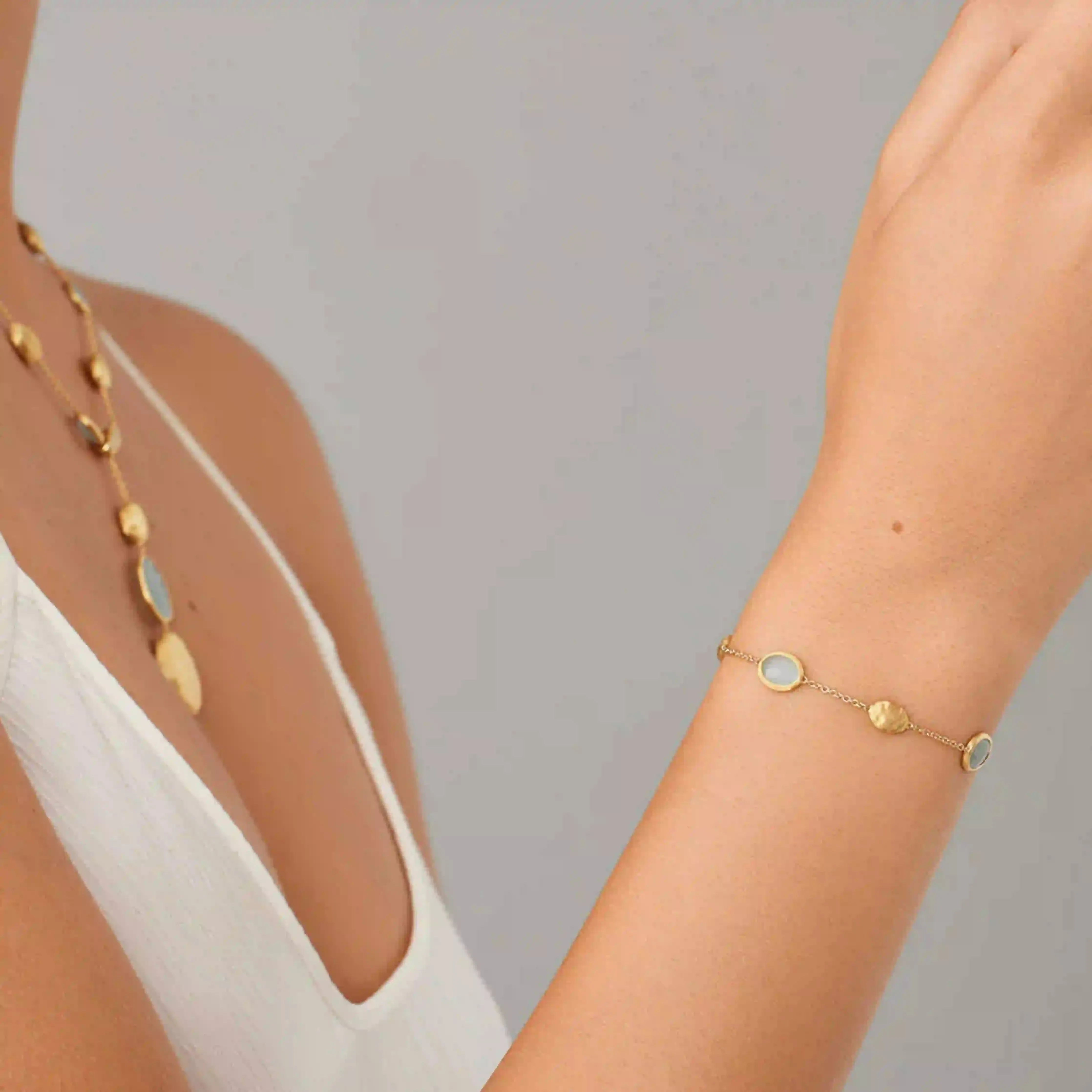 Marco Bicego Siviglia 18K Yellow Gold Aquamarine & Gold Bracelet
