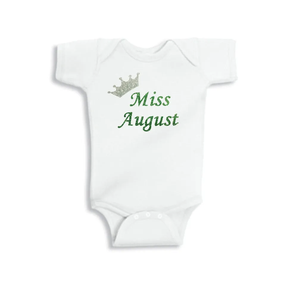 Miss Birthstone Glitter Onesie
