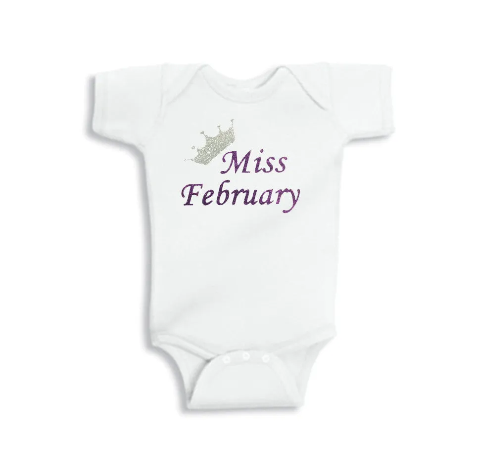 Miss Birthstone Glitter Onesie