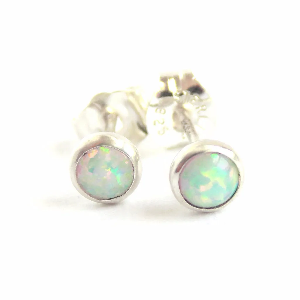 Opal Stud Earrings - Sterling Silver or Gold-filled