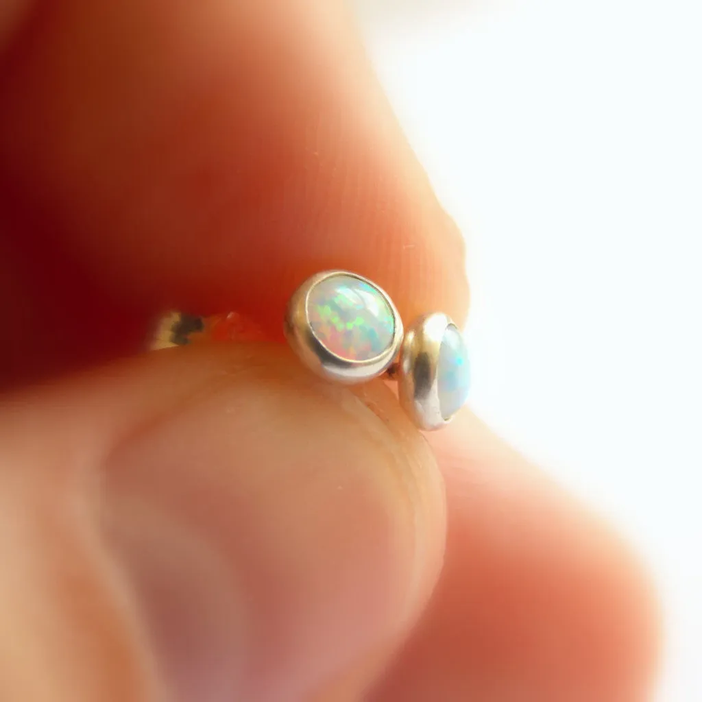 Opal Stud Earrings - Sterling Silver or Gold-filled