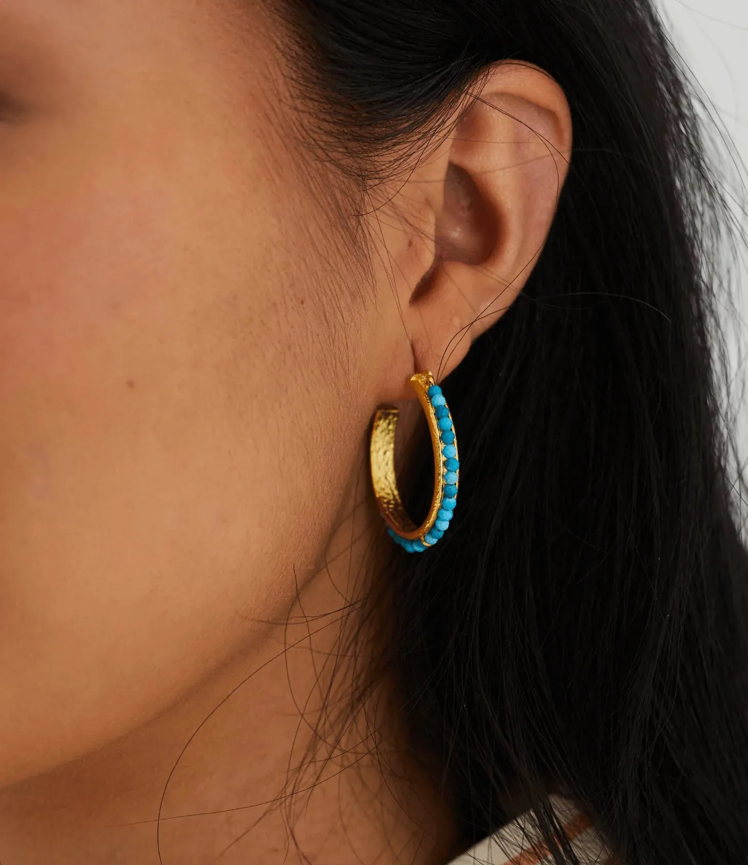 Patara Life Turquoise Hoop Earring