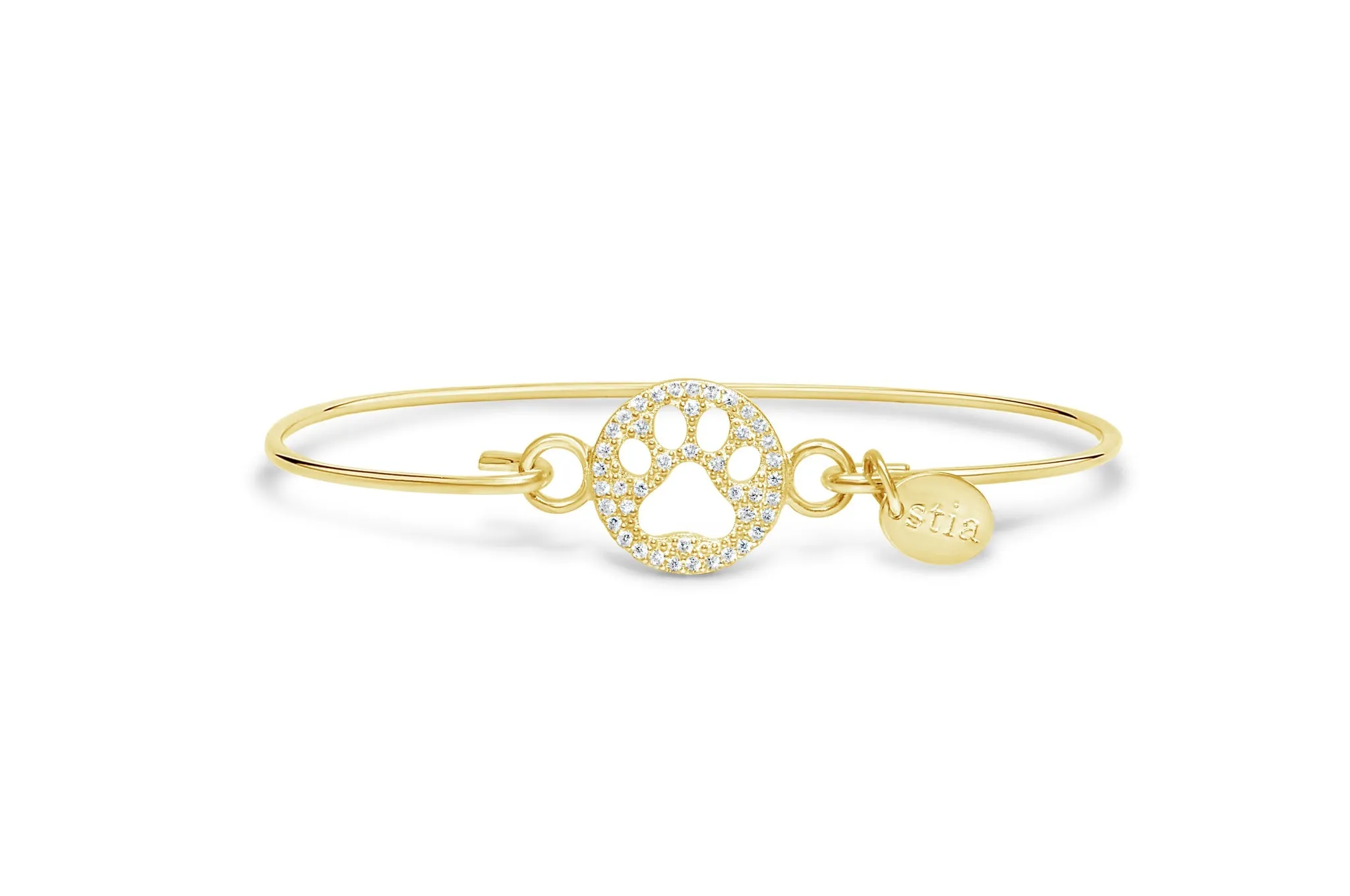 Pave Icon Bracelet Paw Gold