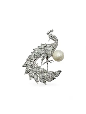 PEACOCK SOUTH SEA PEARL BROOCH